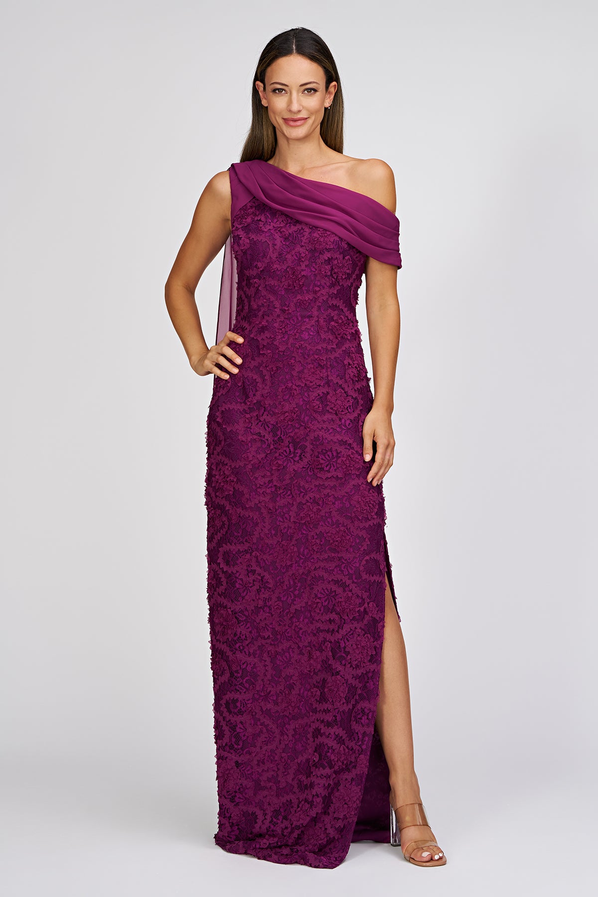 chinese dress ladies Elodie Neck Drape Gown – JS Collections