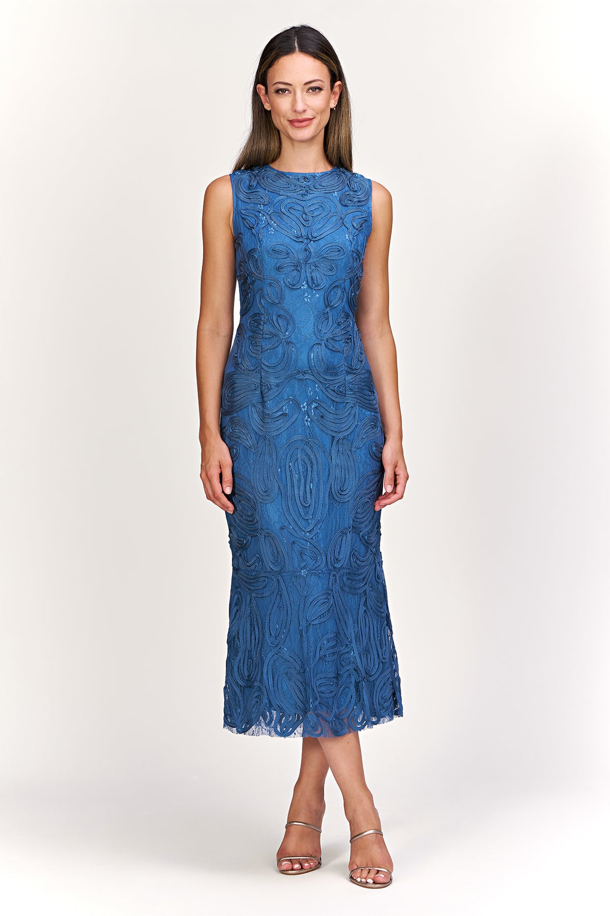 Meli Soutache Tea Length Dress - 14 / Deep Teal Meli Soutache Tea Length Dress - 14 / Deep Teal