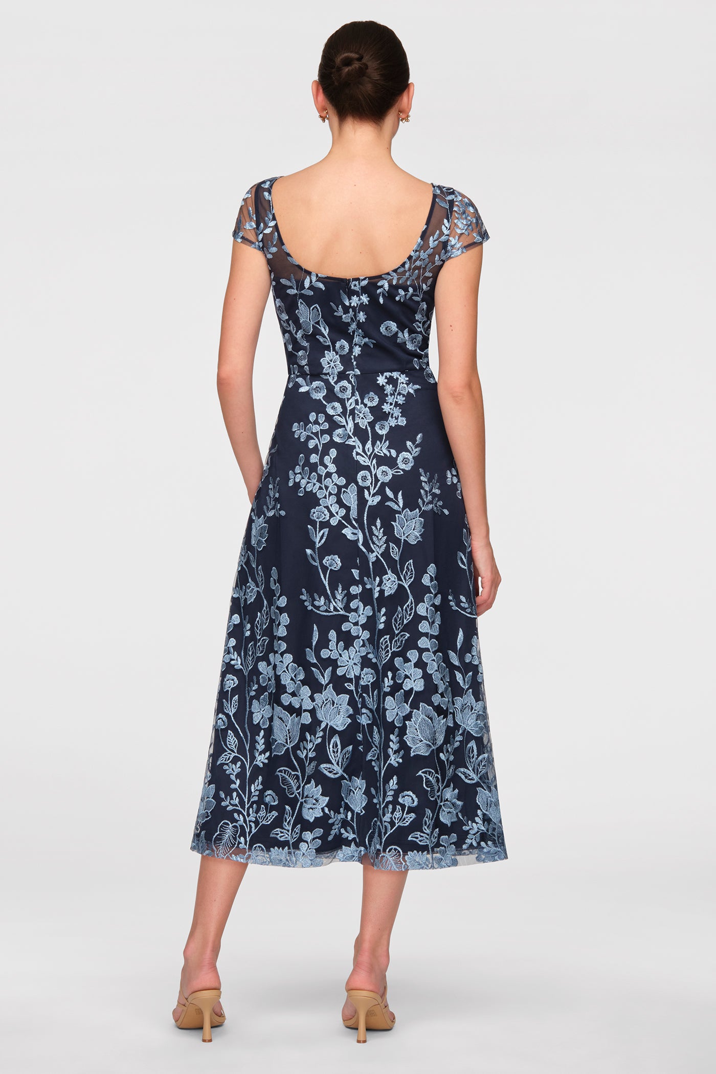 Meredith Tea Length Dress - 18 / Navy & Sky Meredith Tea Length Dress - 18 / Navy & Sky