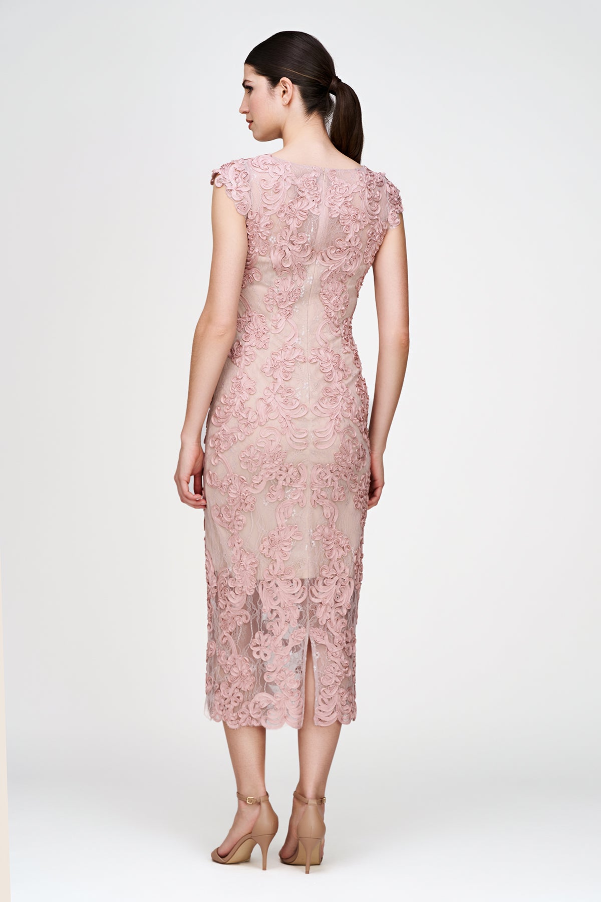 Elexis Soutache Tea Dress - 16 / Sand/ Blush Elexis Soutache Tea Dress - 16 / Sand/ Blush