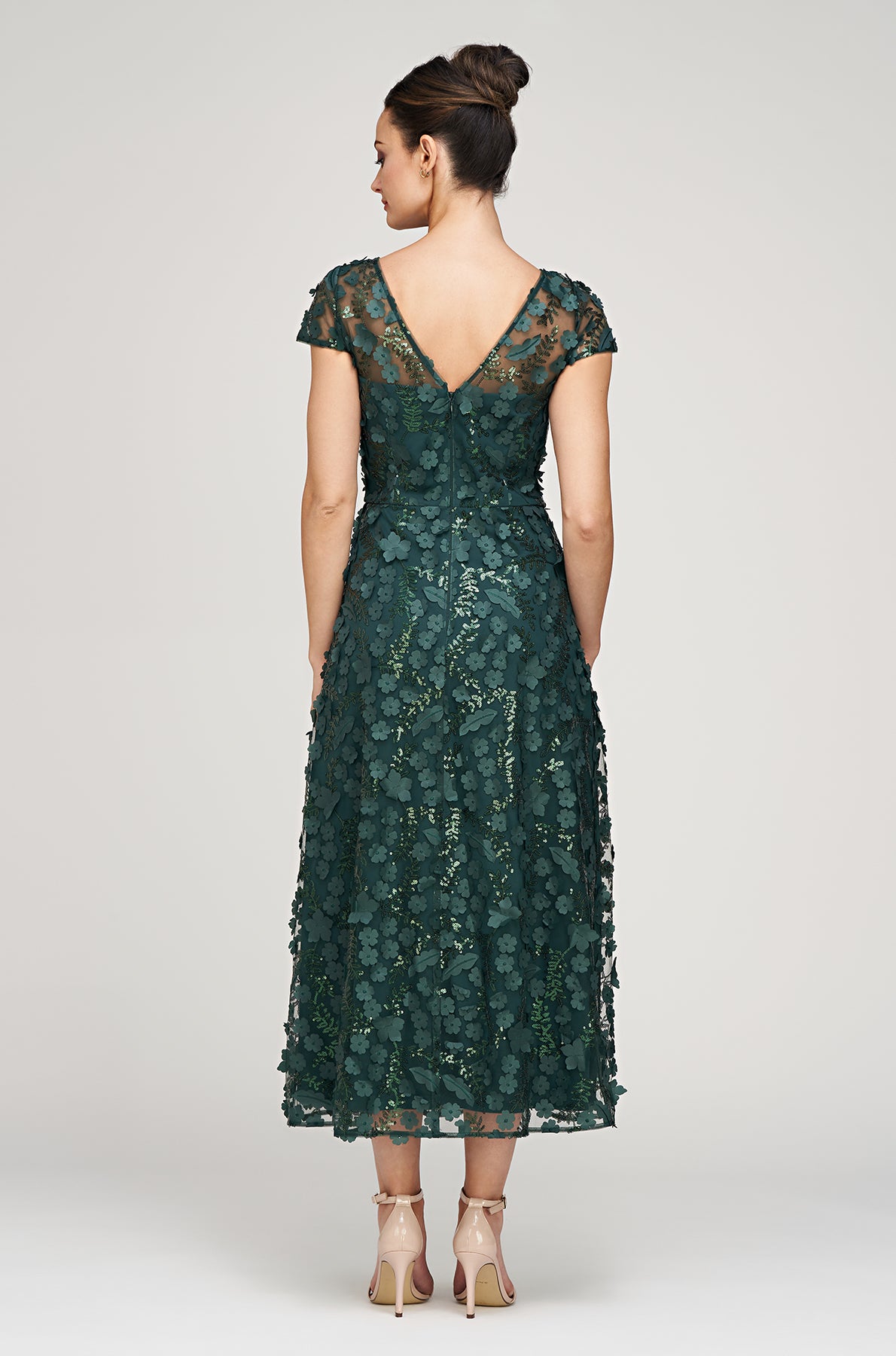 【正規品】acka lace flare dress size2 Eliza J Fit Flare Allover Lace Asymmetric Hem Cocktail Dress