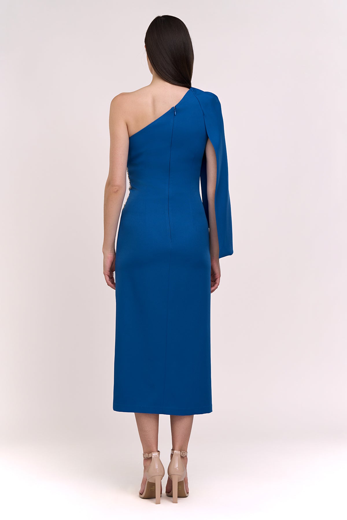 cape sheath cocktail dress Cocktail dress with cape overlay