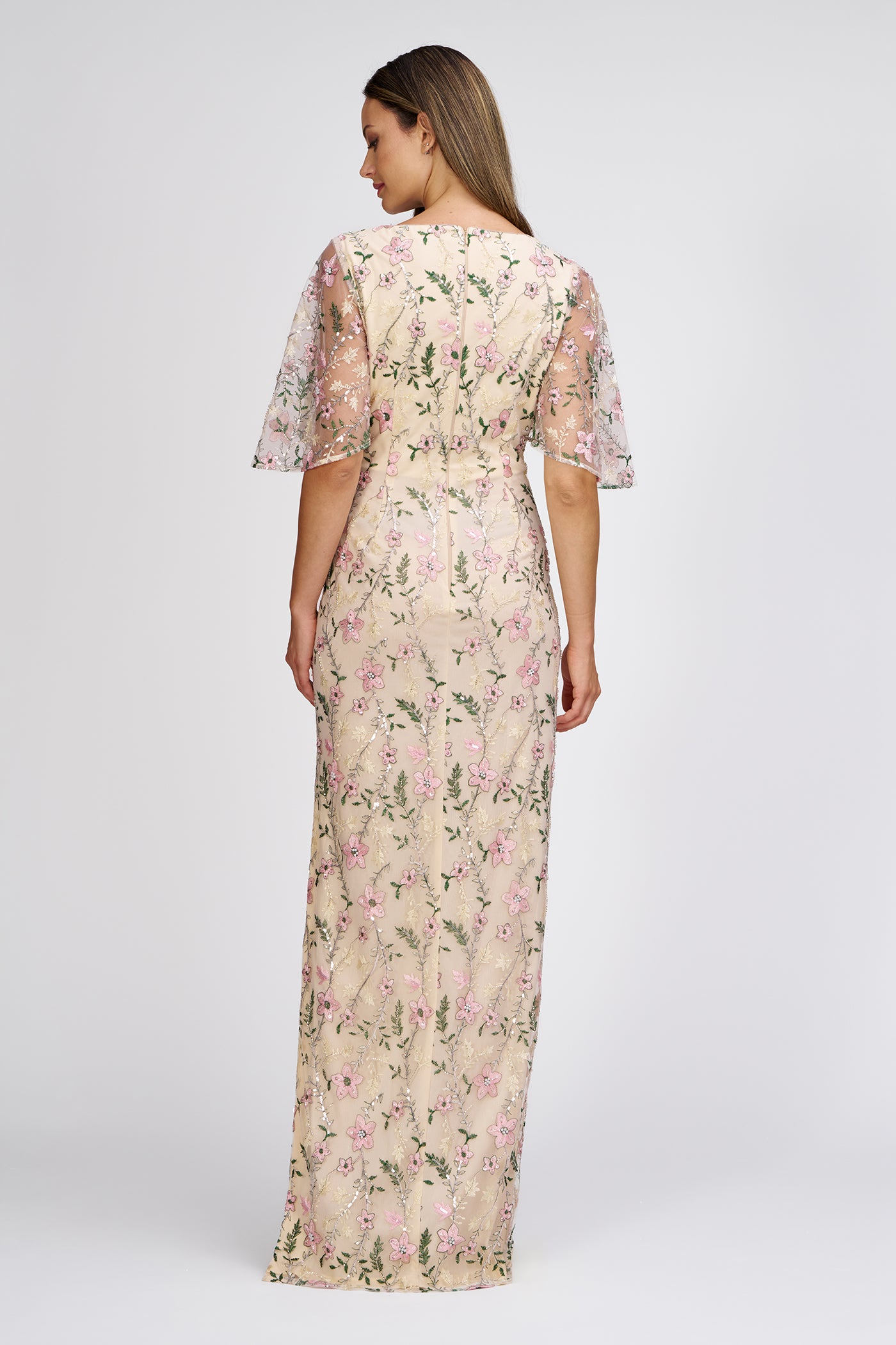 Hannah Flutter Sleeve Gown – JS Collections