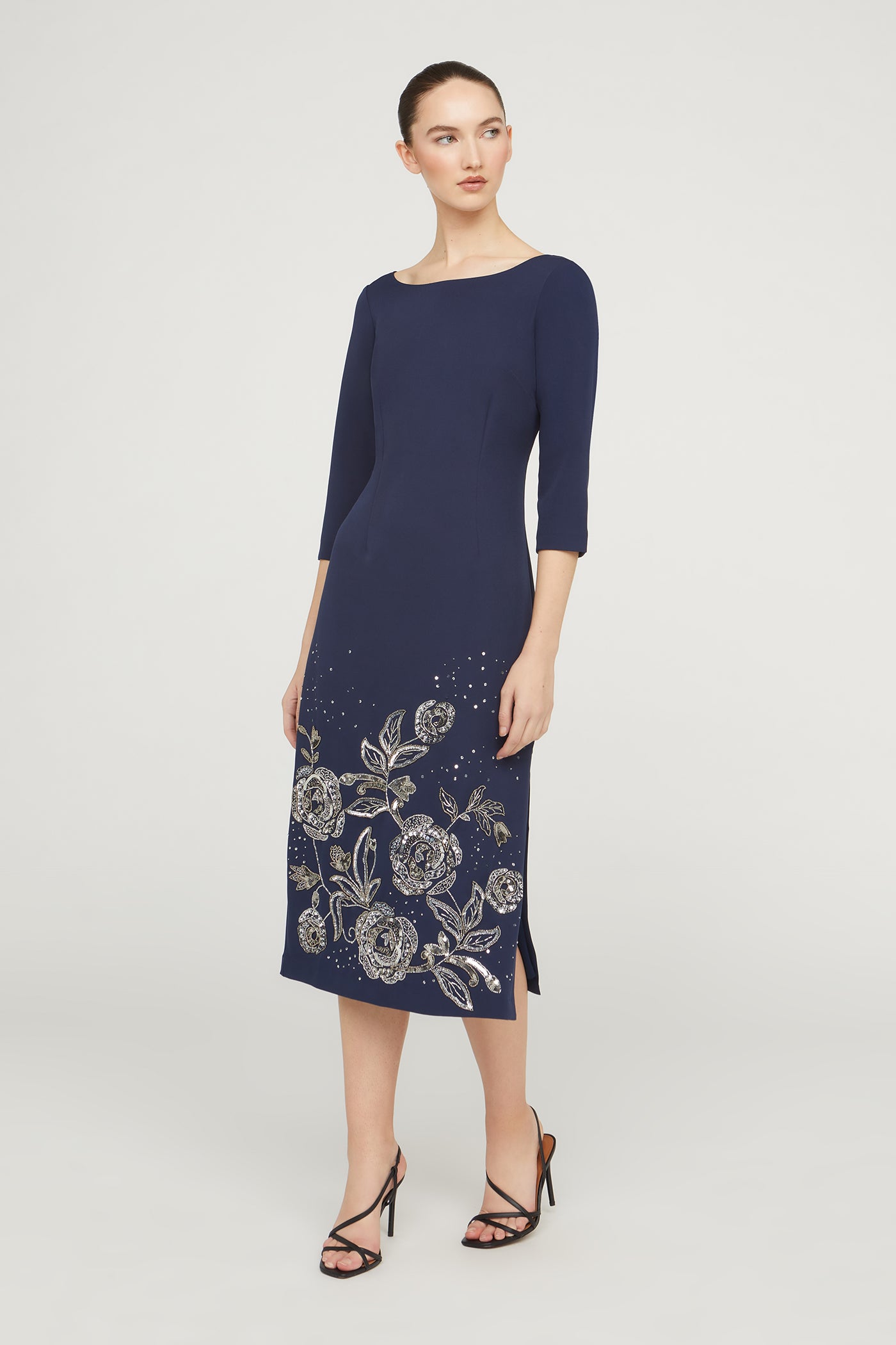 Delilah Beaded Detail Dress - 12 / Navy Delilah Beaded Detail Dress - 12 / Navy