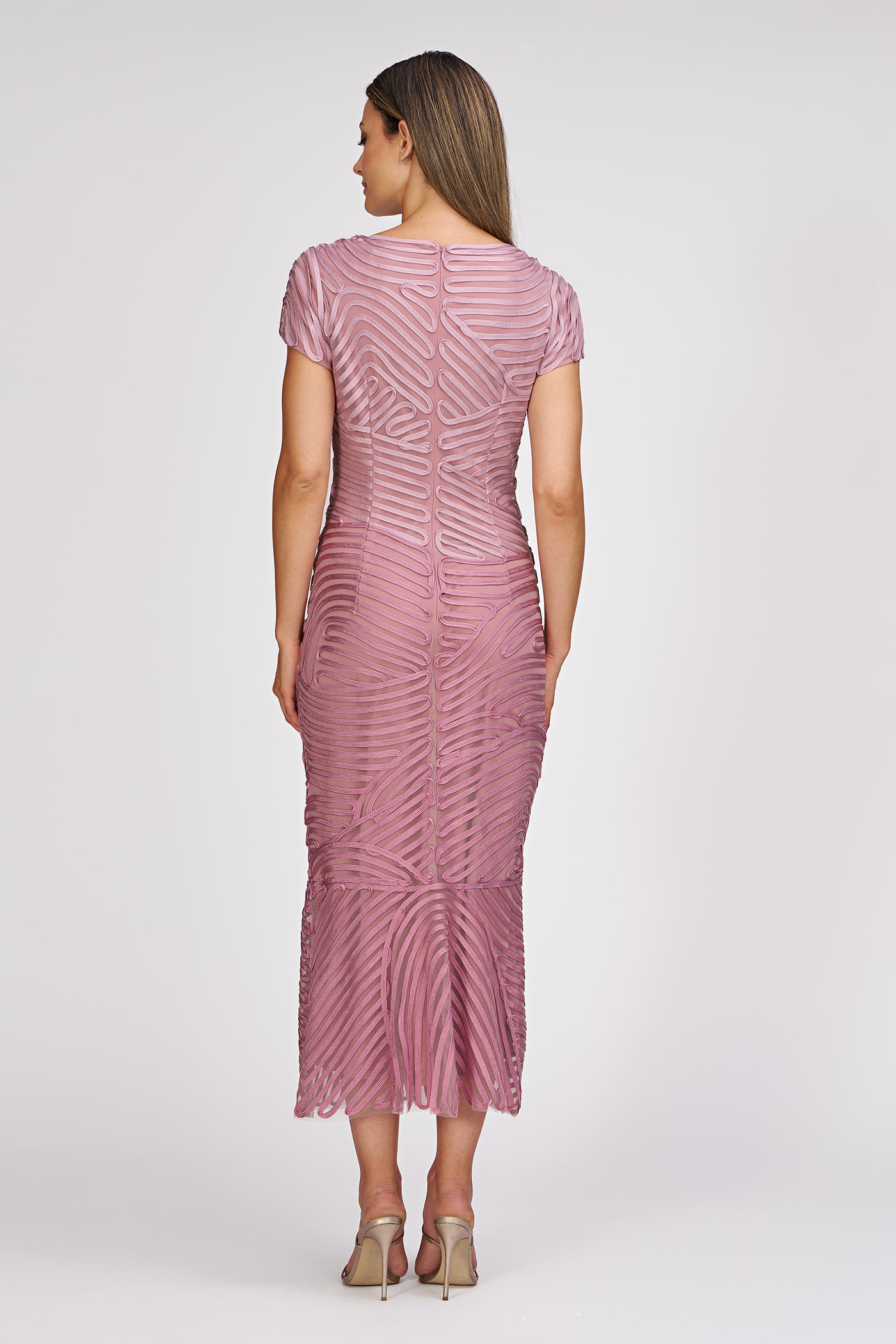 Julianna Ombre Soutache Dress - 8 / Multi Pink Julianna Ombre Soutache Dress - 8 / Multi Pink
