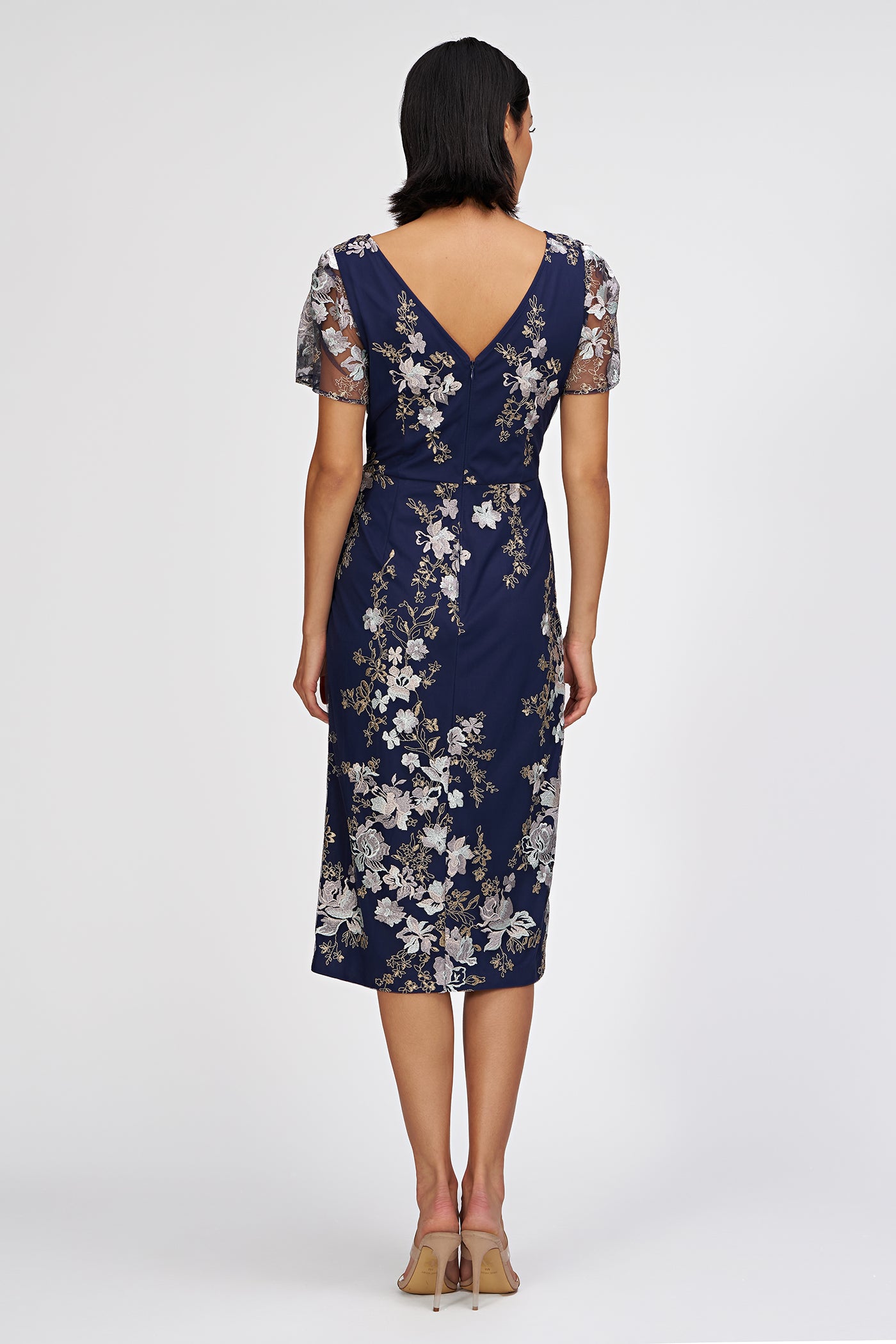 JS Collections Embroidered Soutache Midi Dress - Macy's