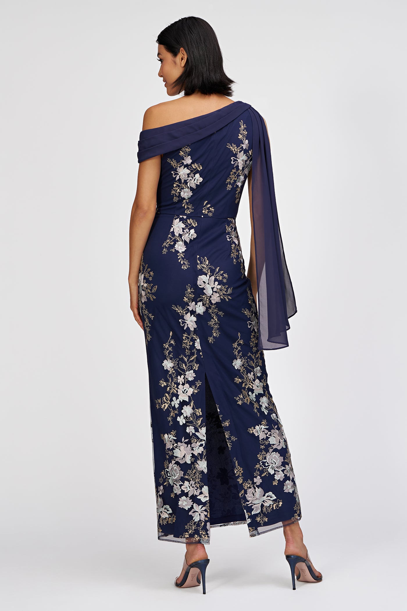 Elisa Scarf Ankle Gown - 2 / Navy Elisa Scarf Ankle Gown - 2 / Navy