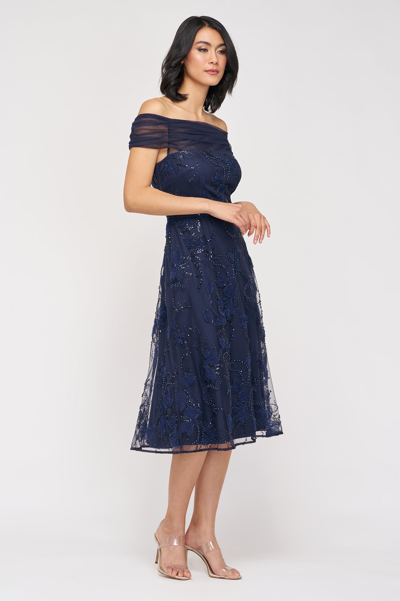 gemma embroidered tulle midi dress Gemma Broderie Anglaise Midi Cocktail Dress (Women)