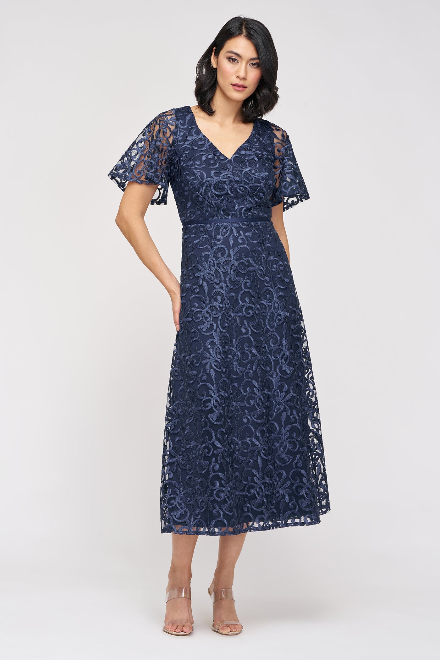 js boutique navy blue dress Women's J S boutique size 4 navy blue dress