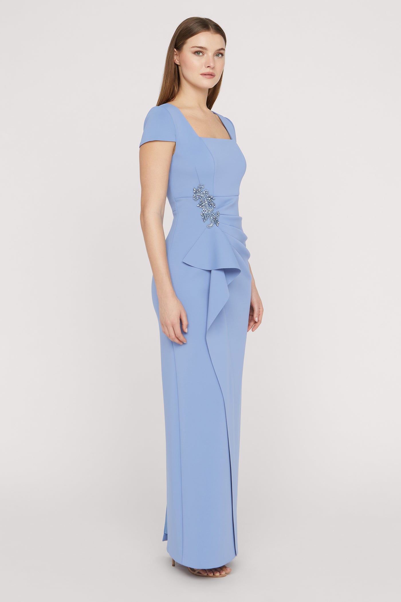 Matilda Beaded Detail Gown - 2 / Manor Blue Matilda Beaded Detail Gown - 2 / Manor Blue