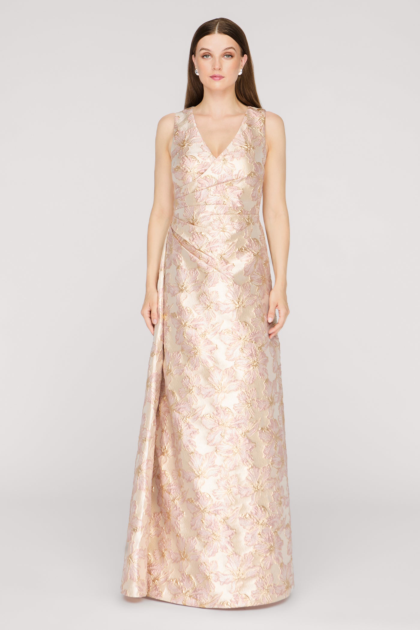 Deborah Faux Wrap Gown - 16 / Gold/Blush Deborah Faux Wrap Gown - 16 / Gold/Blush