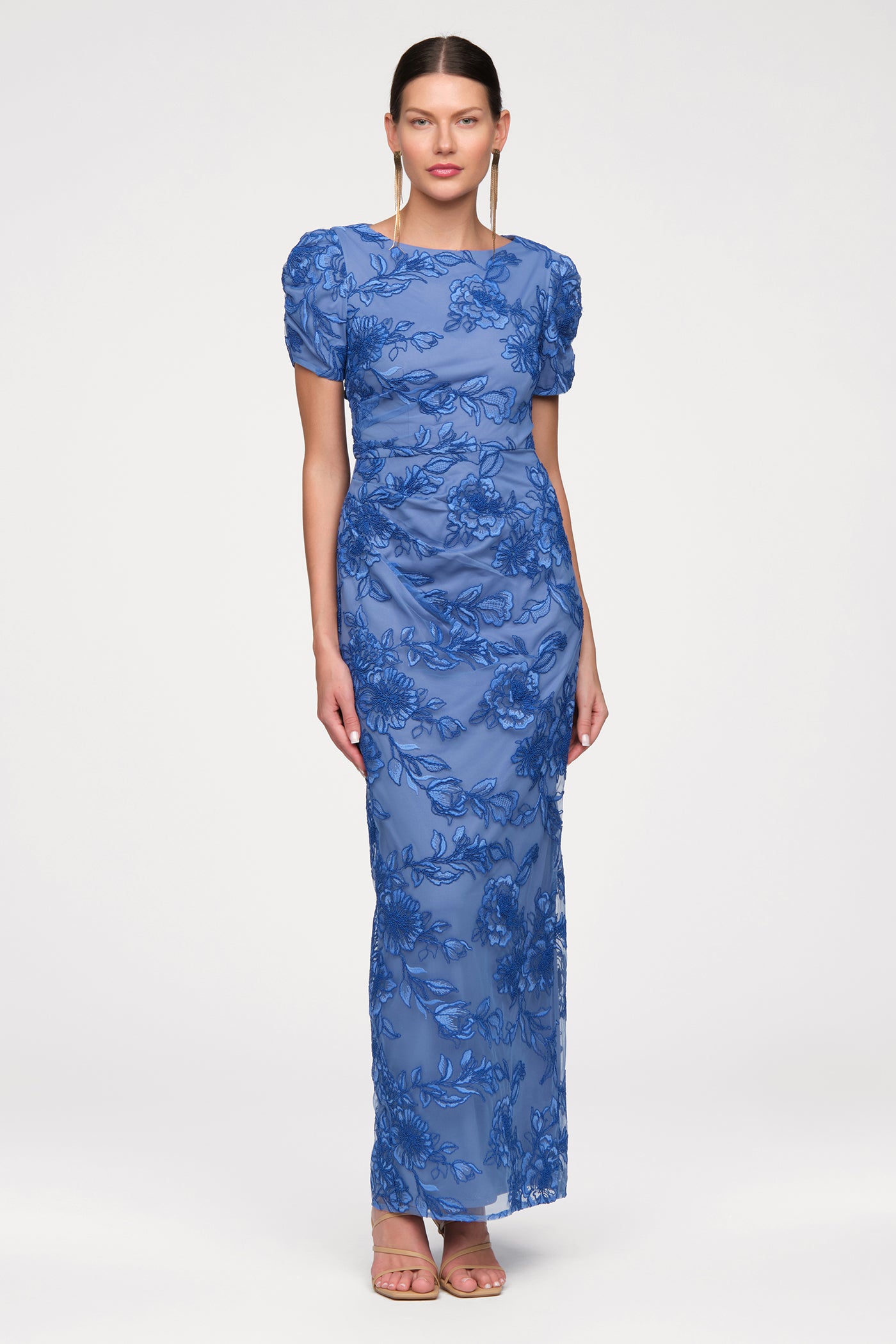 Oriana Short Sleeve Gown - 4 / Indigo