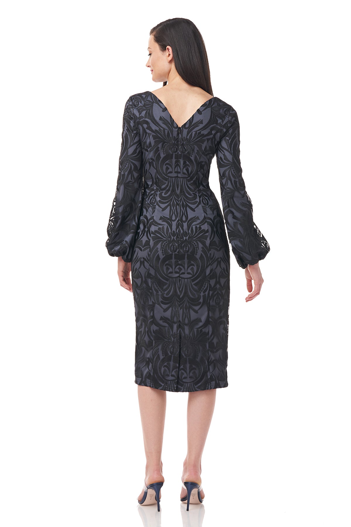 Lela Blouson Sleeve Midi Dress