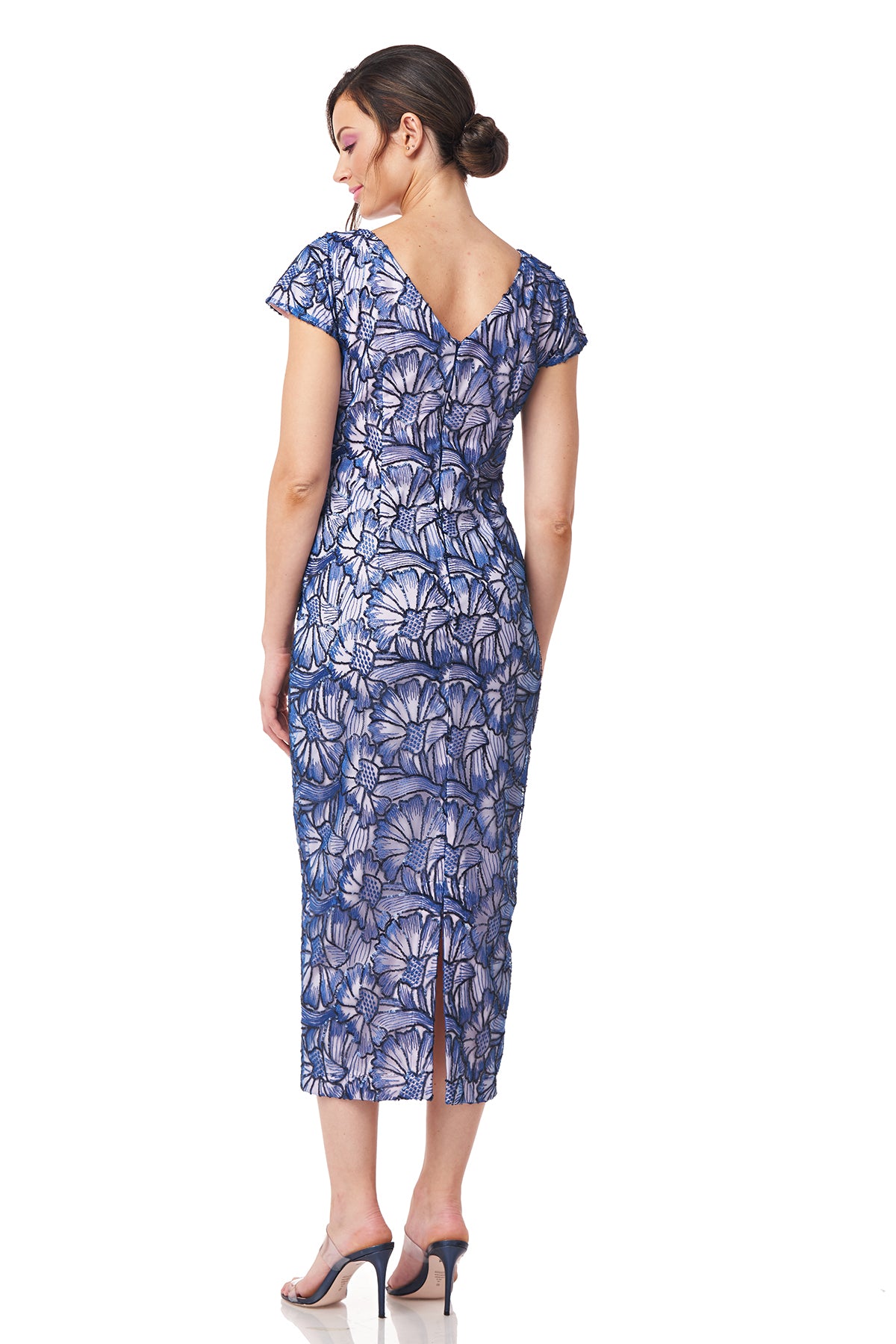 Lena Cap Sleeve Tea Length Dress