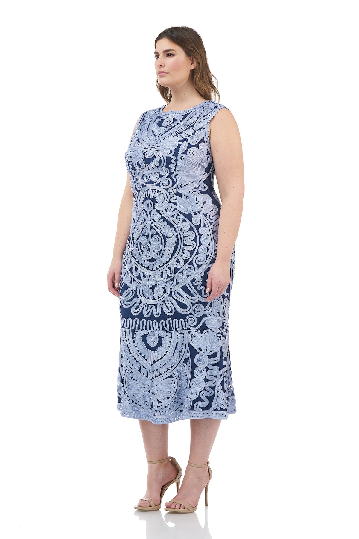 Soutache Embroidered Dress Curve  JS Collections