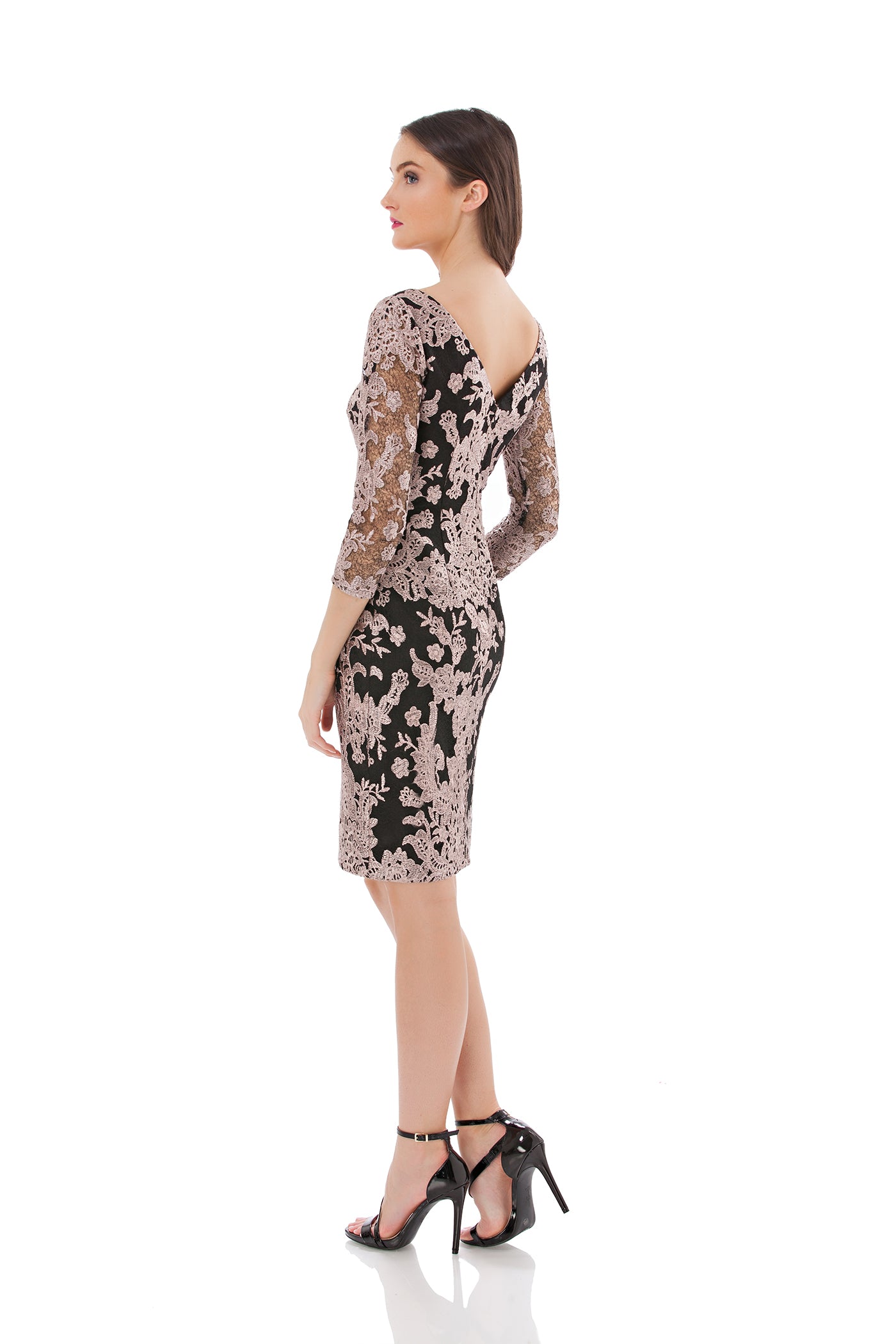 Embroidered Lace Cocktail Dress