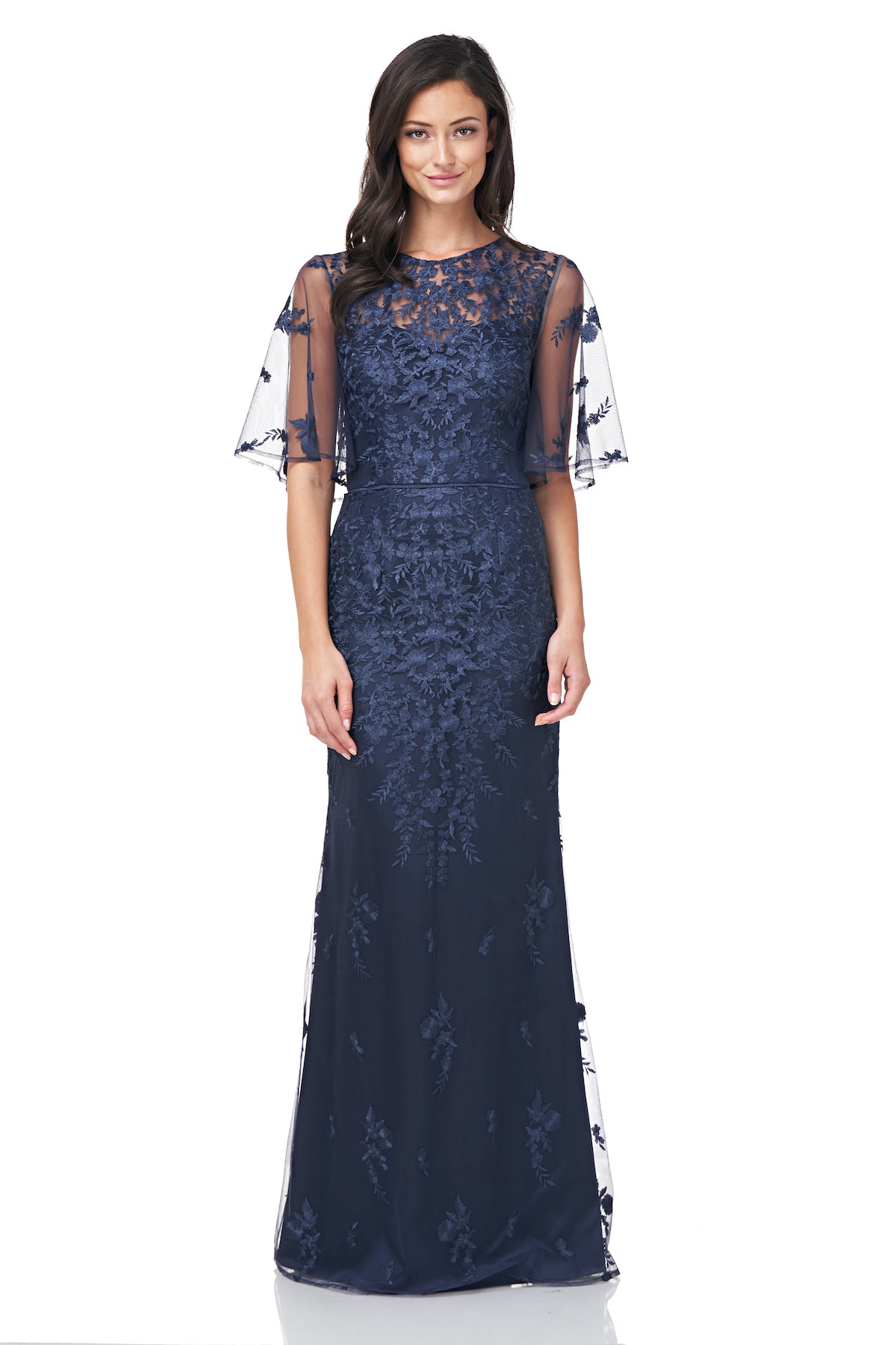 Js collections 2024 embroidered lace gown