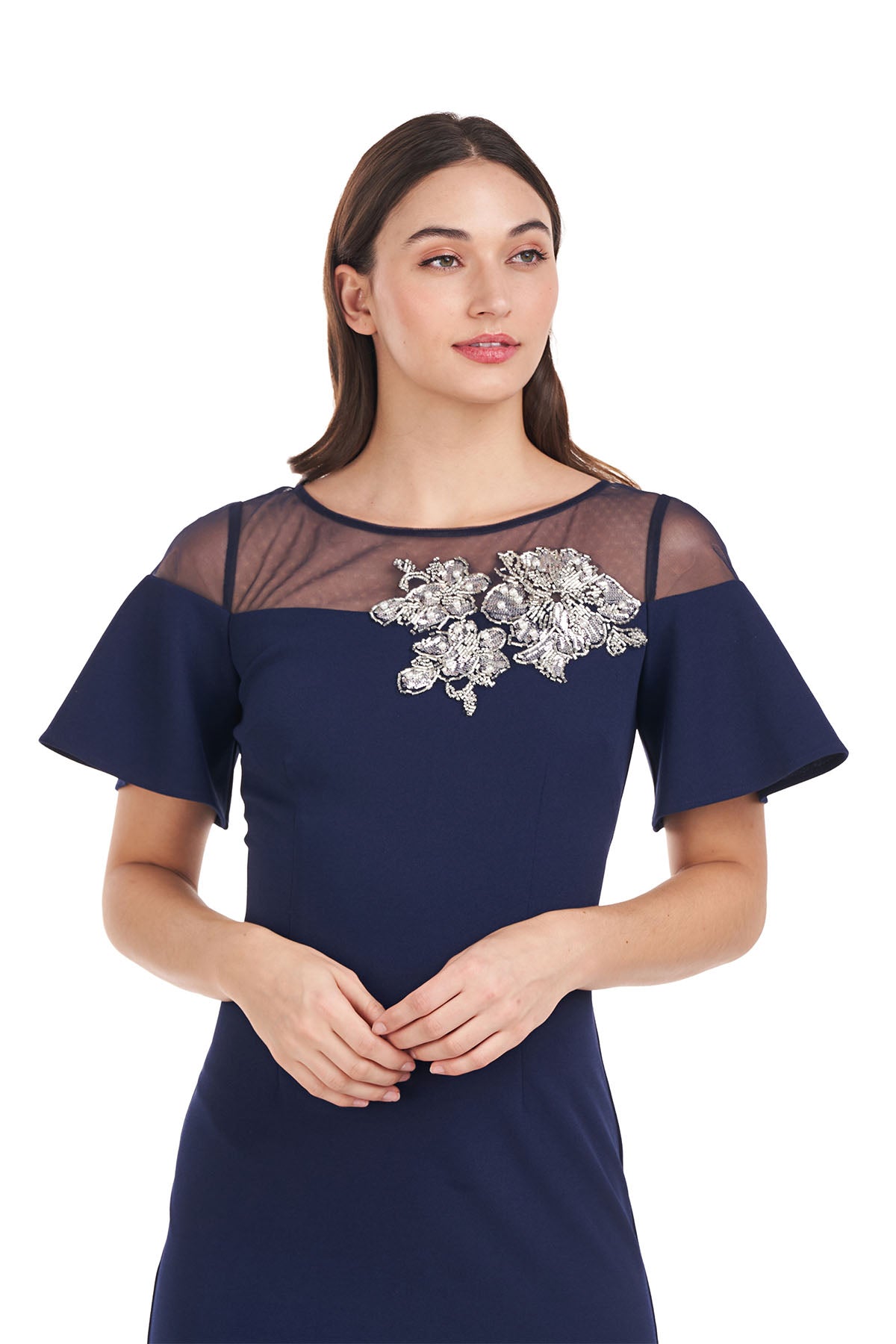 Fleur Beaded Column Gown