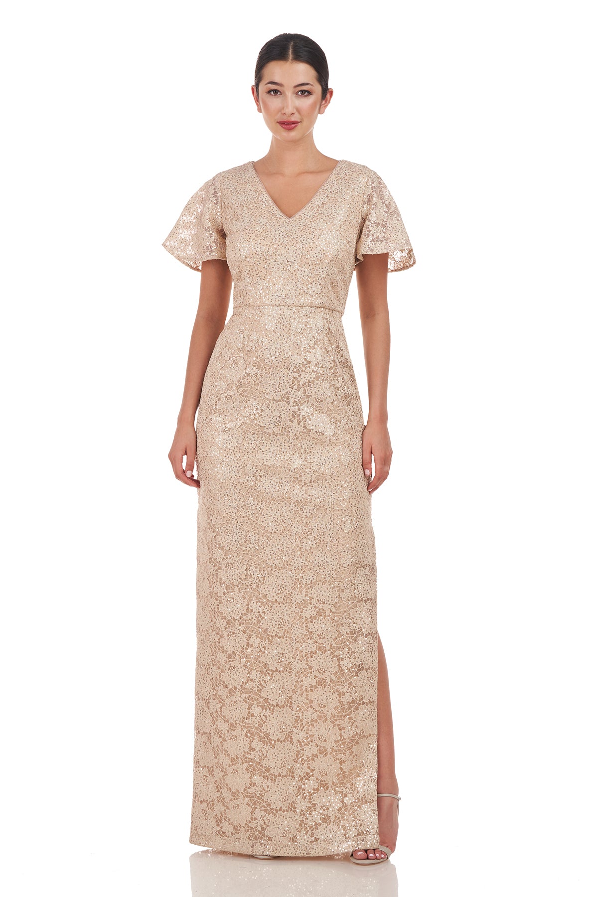 Paloma V-Neck Column Gown