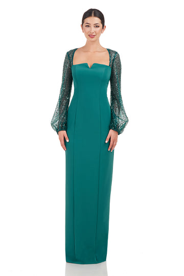 Kim Gown With Sequin Sleeve