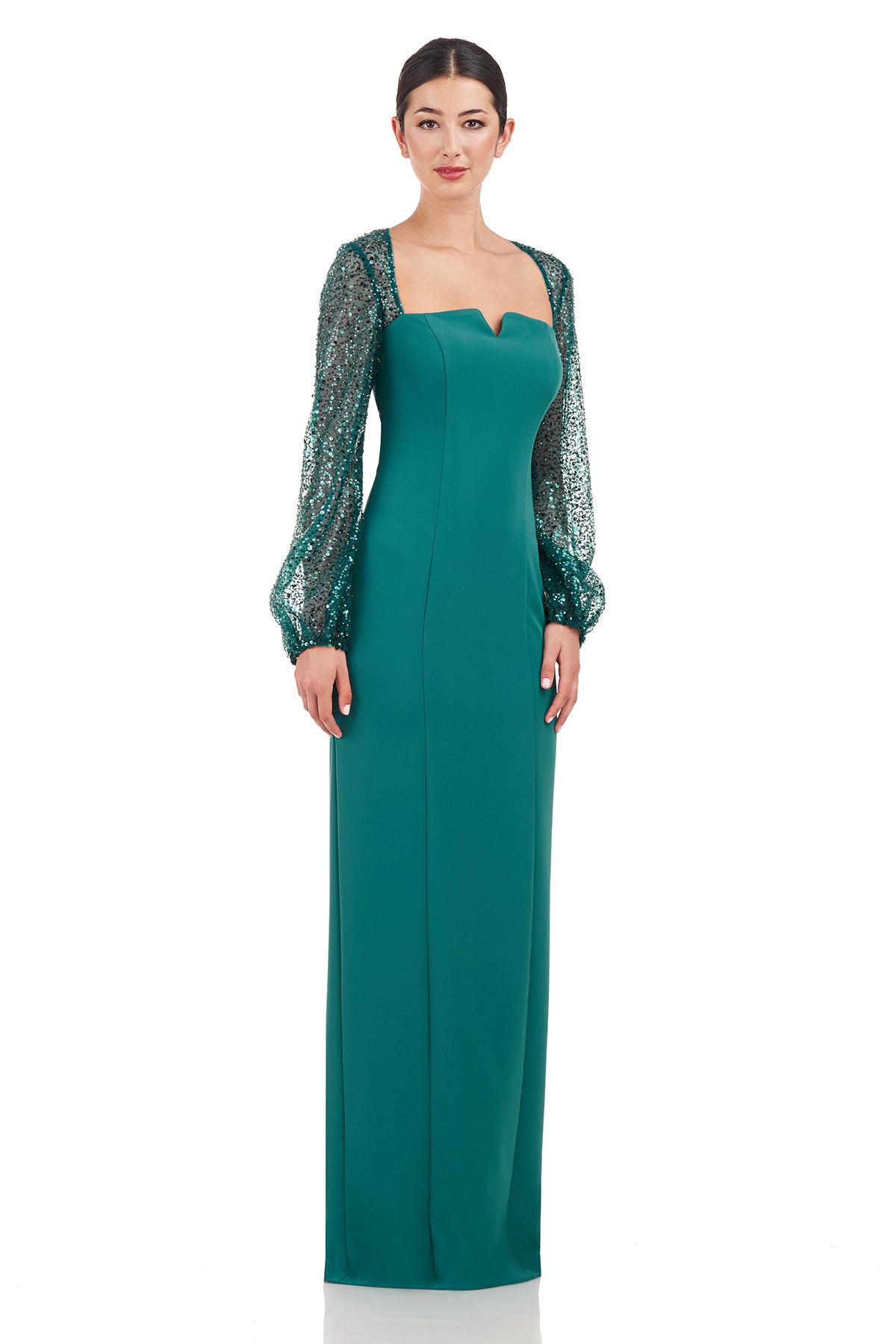 Kim Gown With Sequin Sleeve