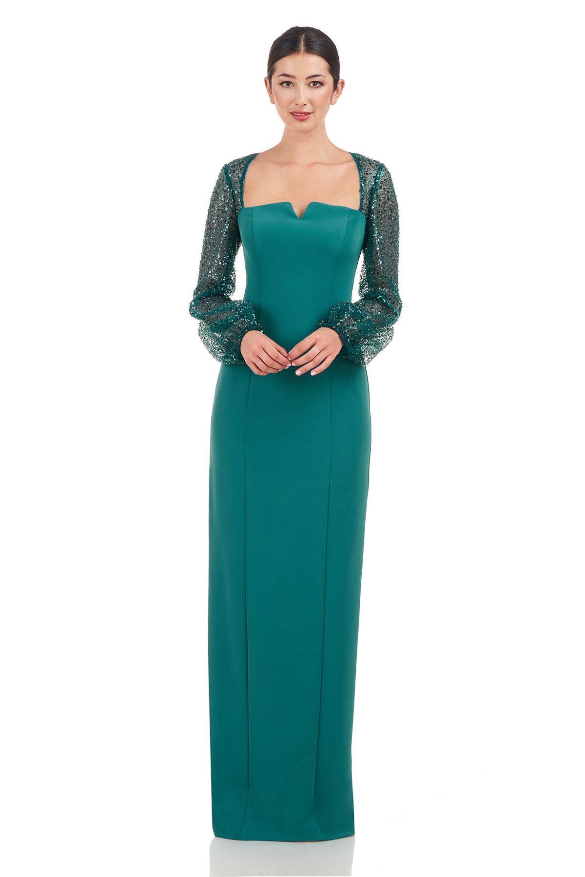 Kim Gown With Sequin Sleeve