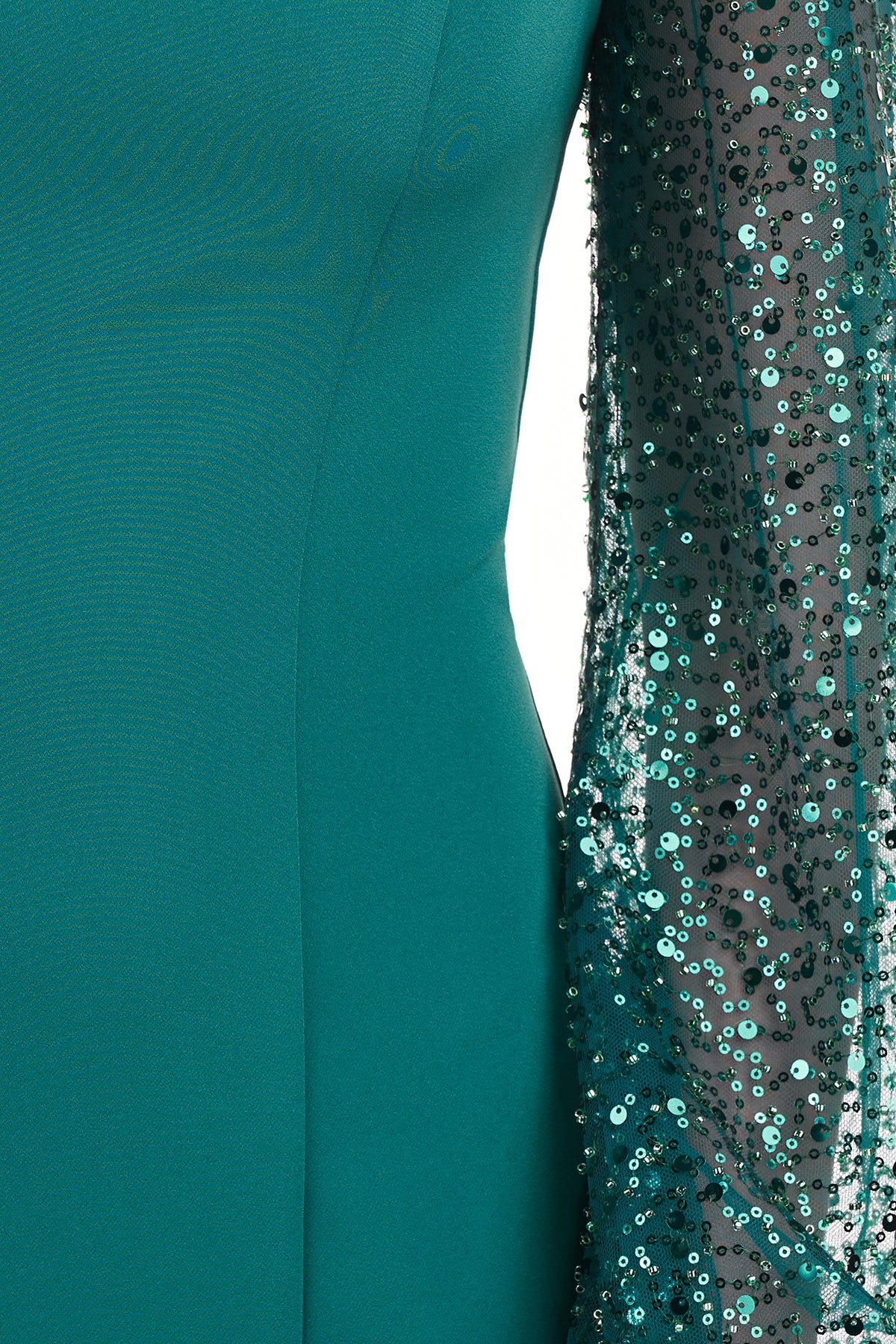 Kim Gown With Sequin Sleeve