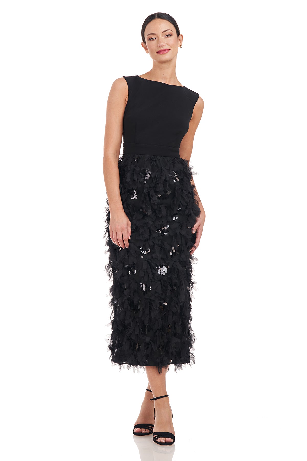 Brandi Ruffle Tea Length Dress