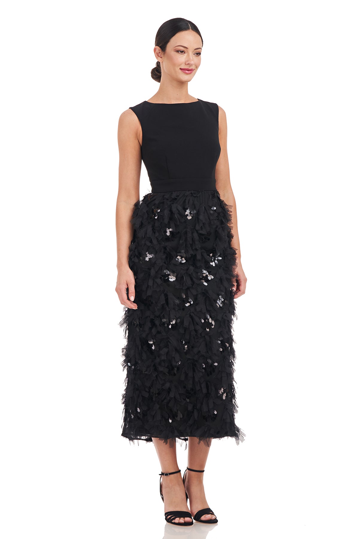 Brandi Ruffle Tea Length Dress – JS Collections