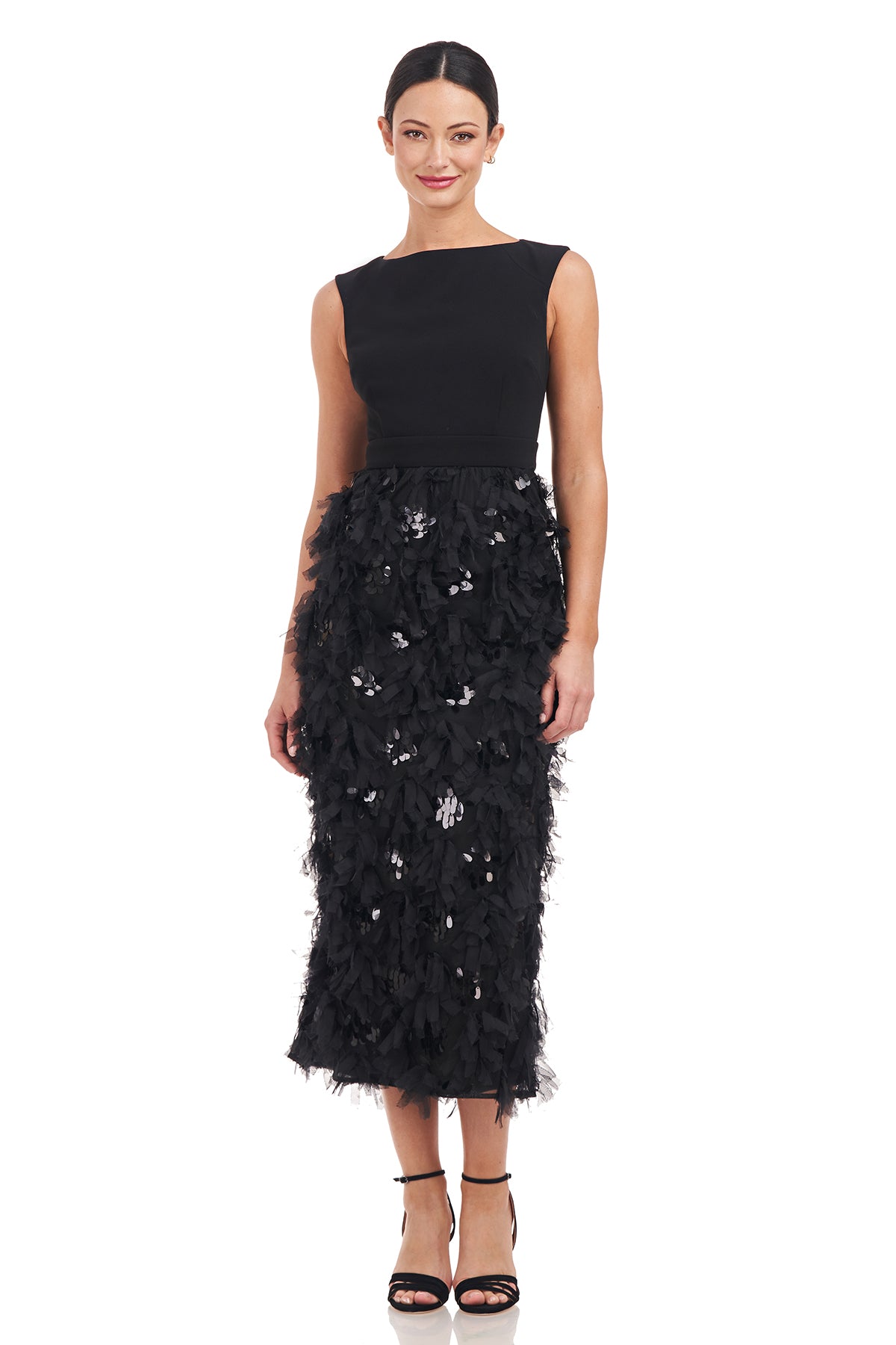 Brandi Ruffle Tea Length Dress