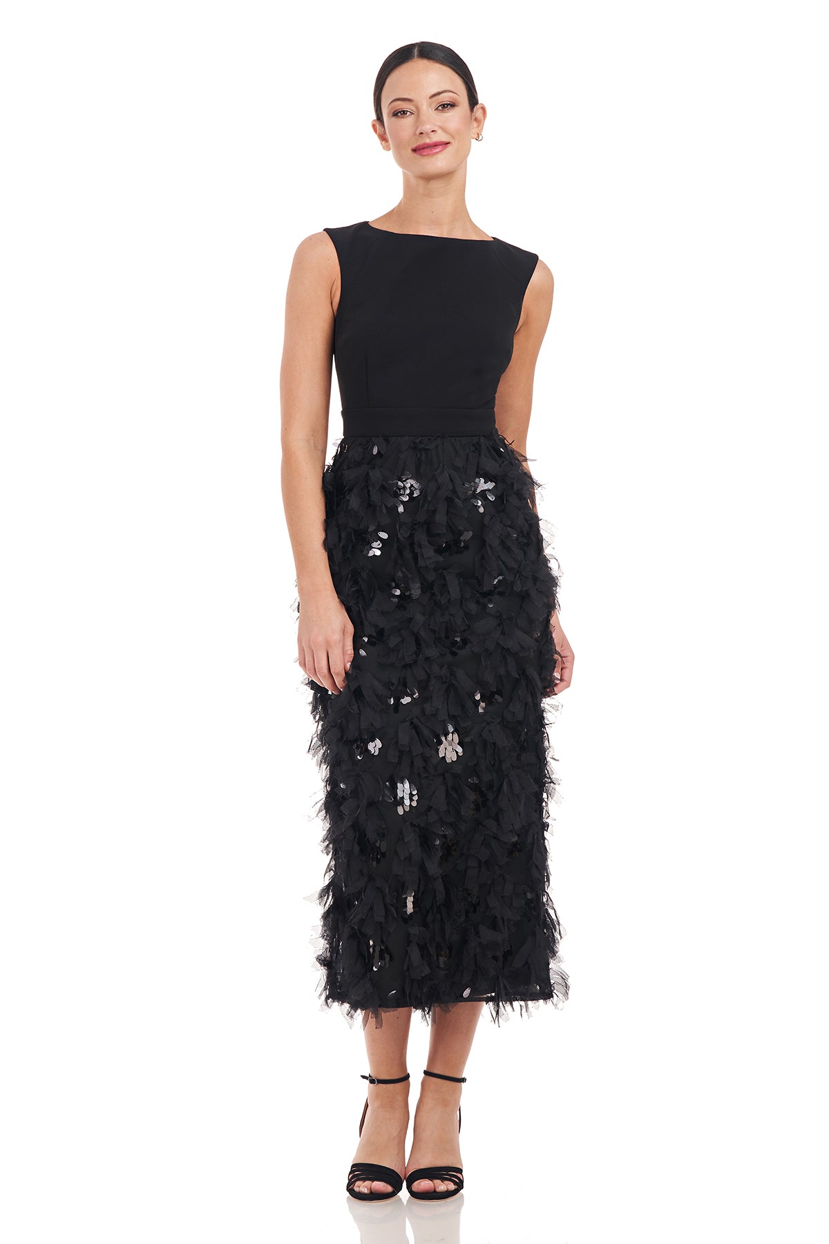 Brandi Ruffle Tea Length Dress