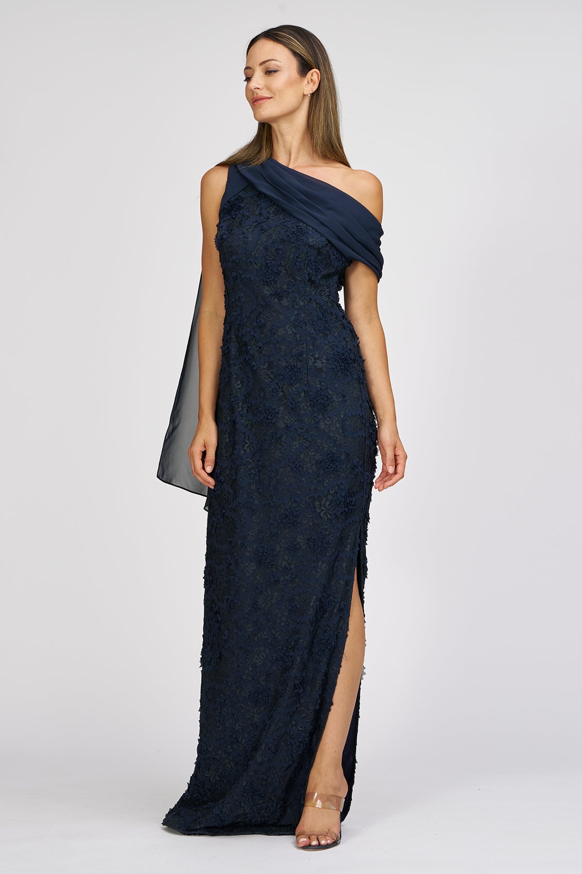 Elodie Neck Drape Gown