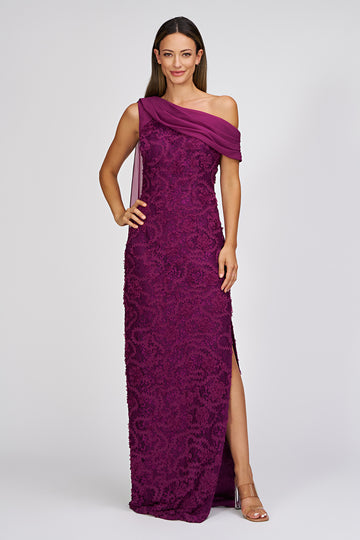 Elodie Neck Drape Gown