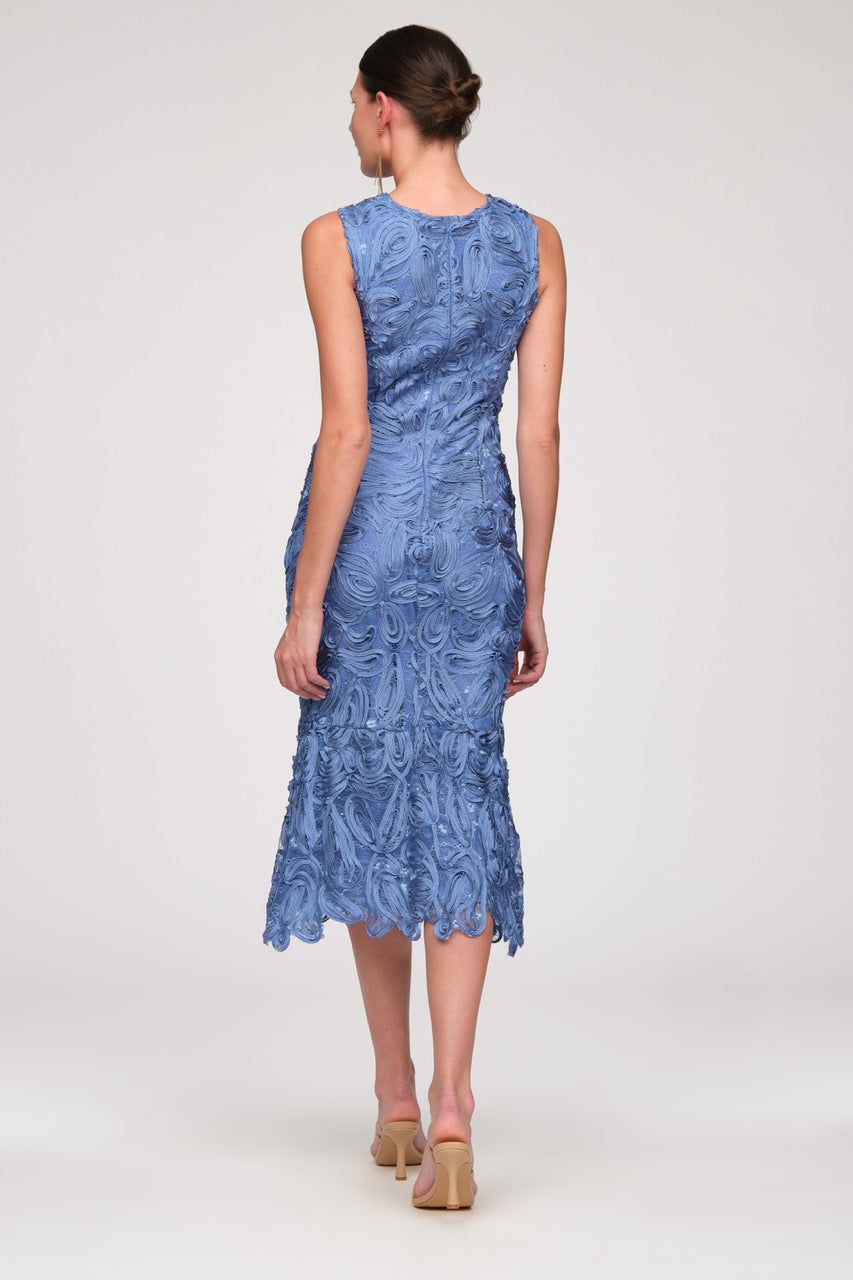 Meli Soutache Tea Length Dress