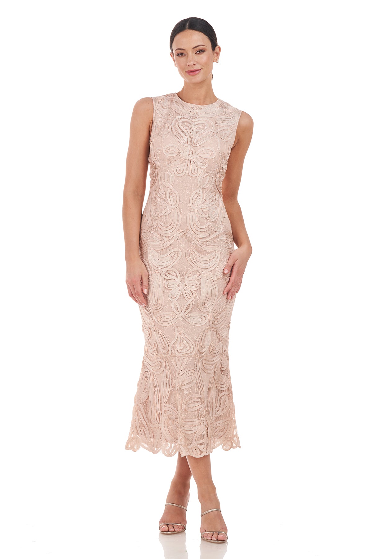 Meli Soutache Tea Length Dress