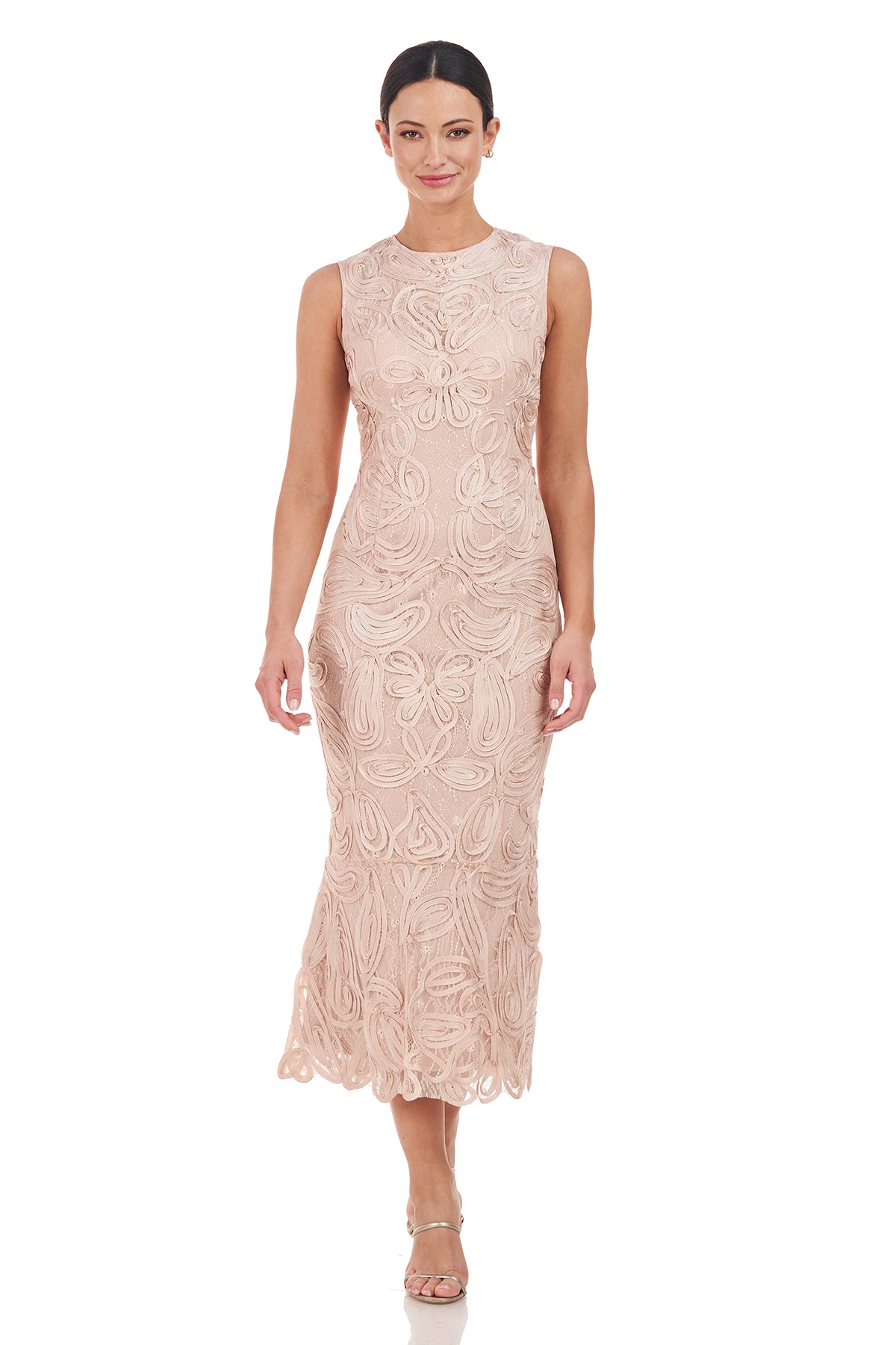 Meli Soutache Tea Length Dress