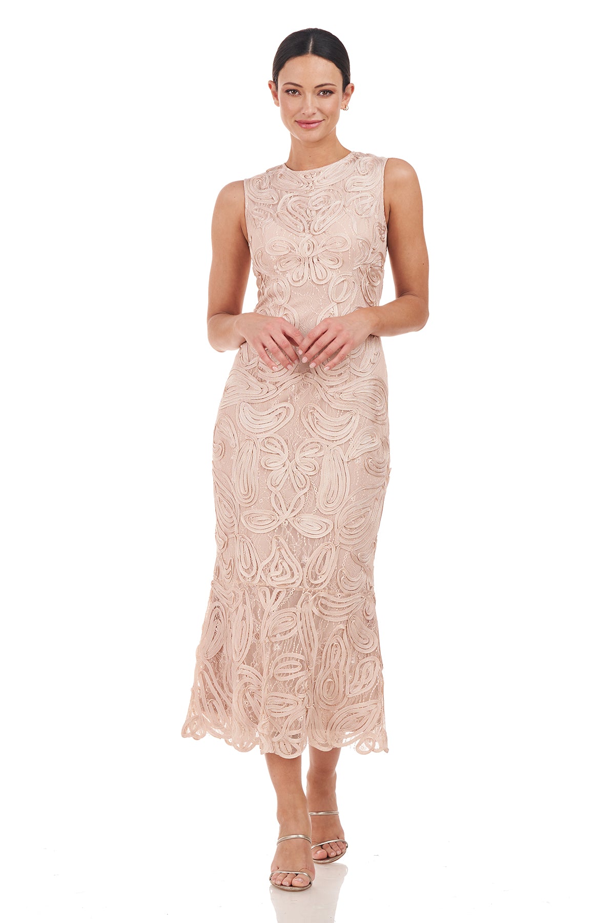 Meli Soutache Tea Length Dress