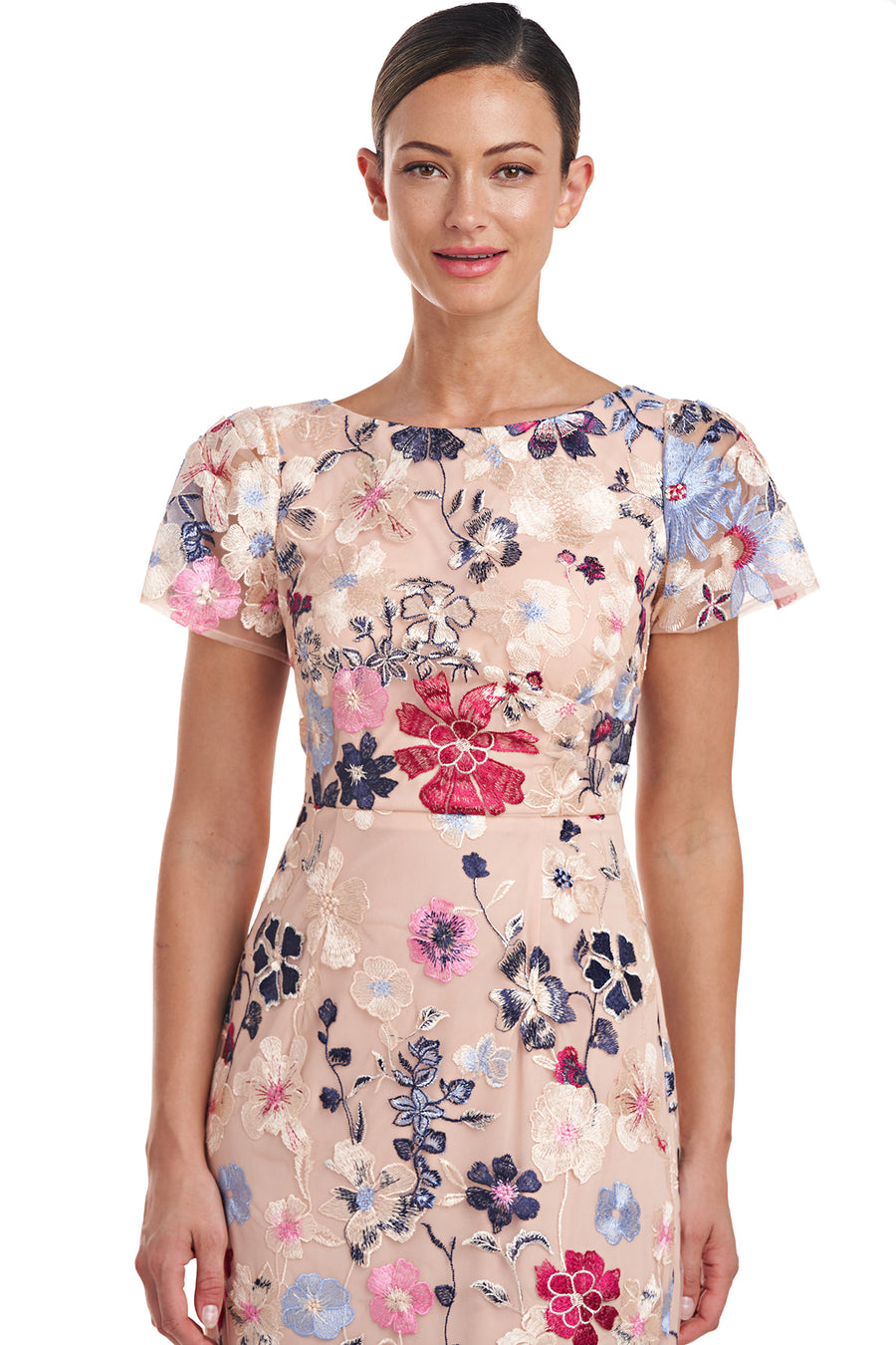 Magnolia Pleat-Sleeve Gown