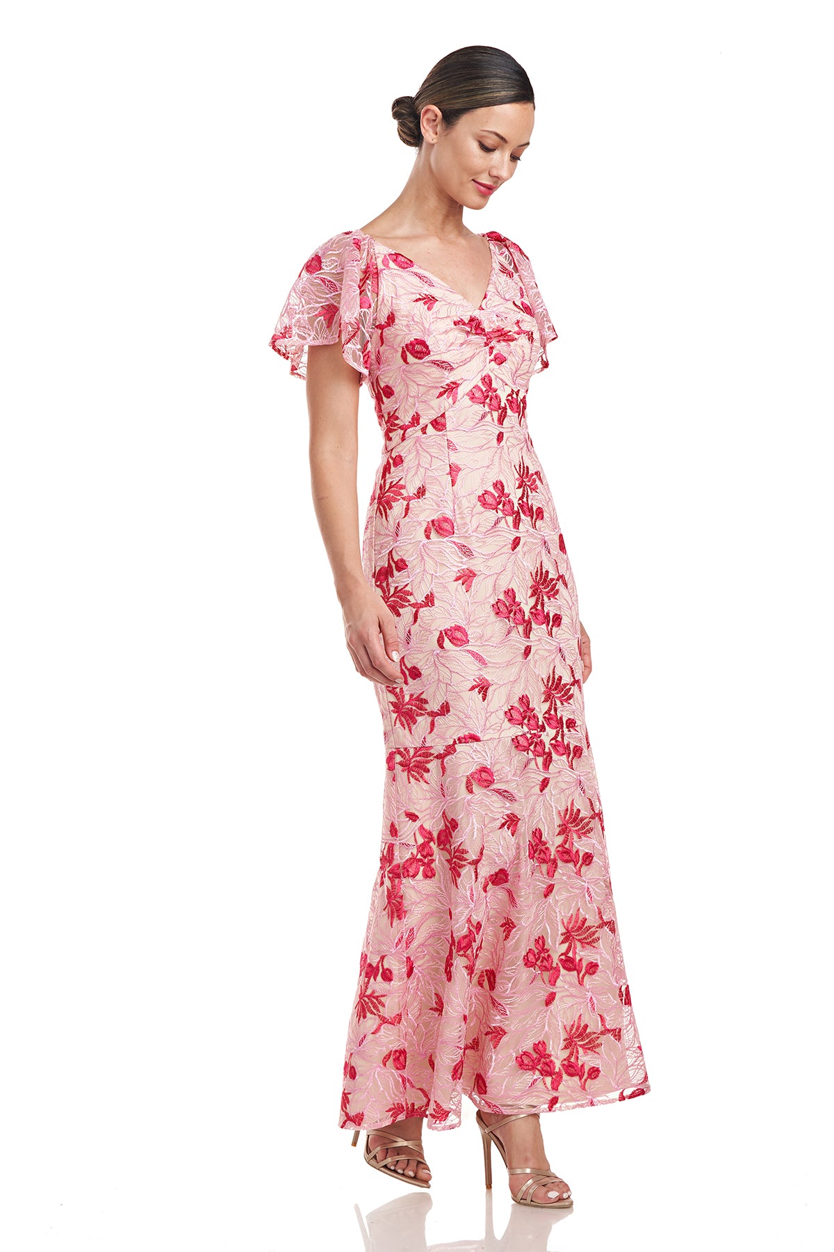 Kaia V Neck Mermaid Ankle Gown