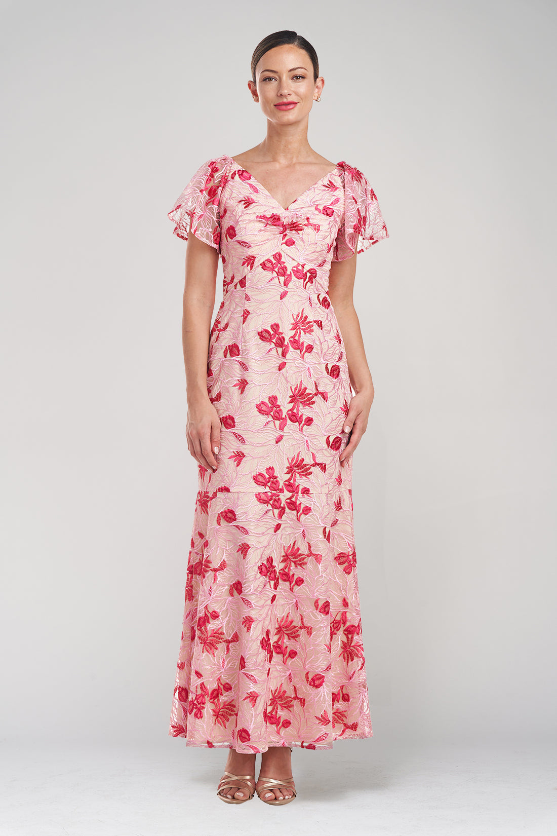 Kaia V Neck Mermaid Ankle Gown