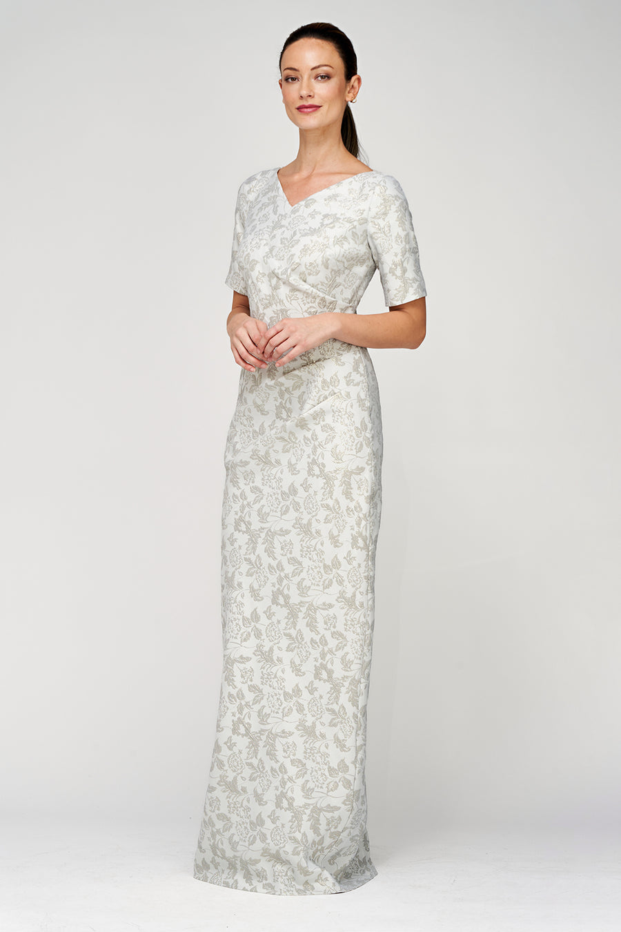 Valerie Stretch Jacquard Gown