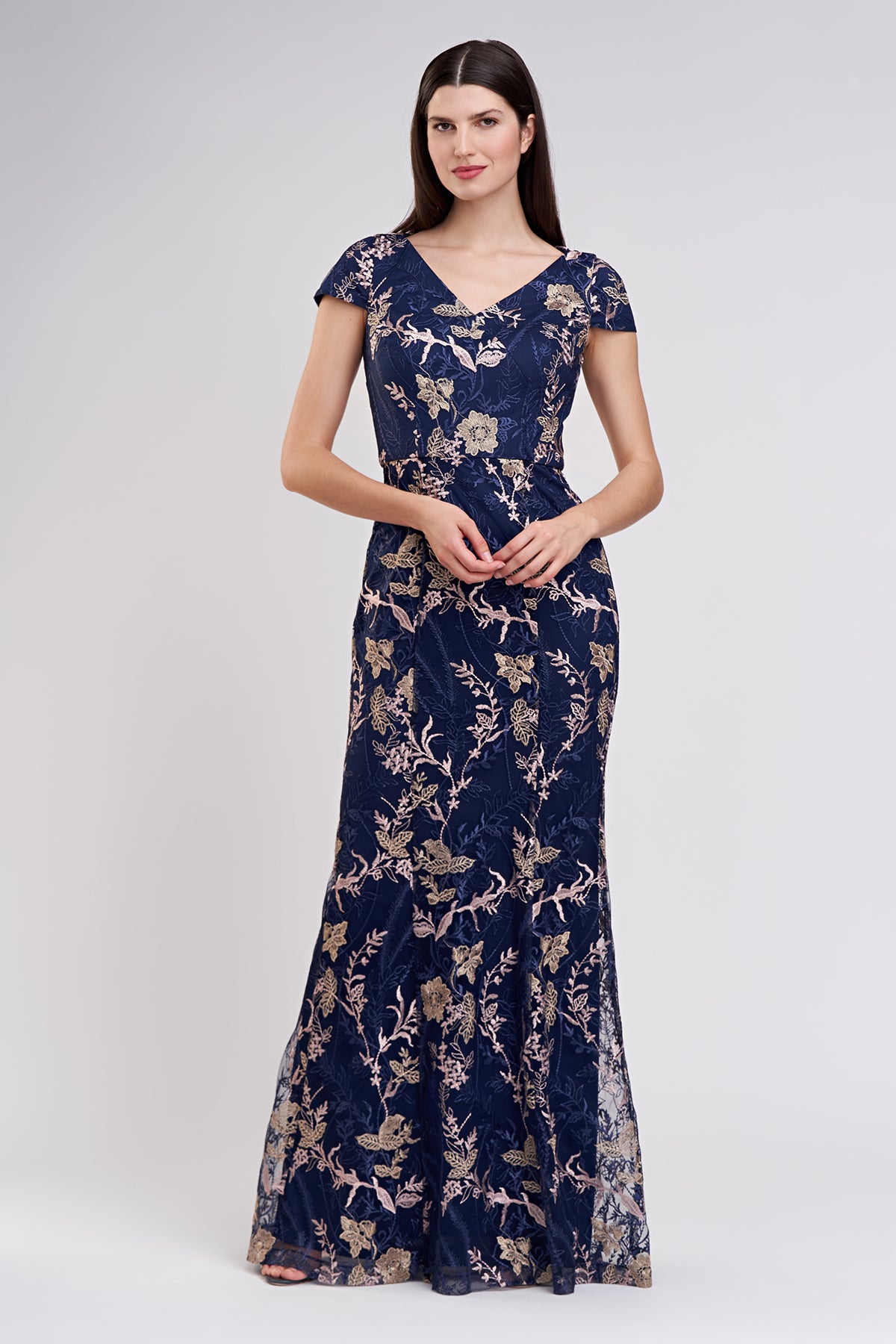 zara navy blue dress Zara Flutter Mermaid Gown – JS Collections