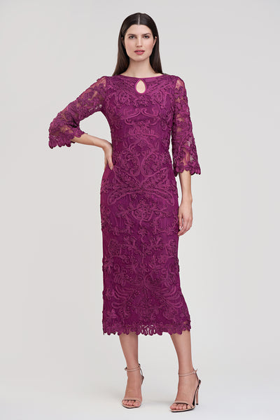 knee length dresses for ladies Perla Soutache Midi – JS Collections
