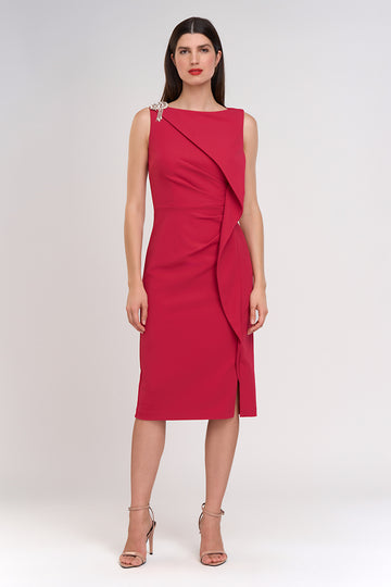 Stretch crepe midi dress js collections on sale