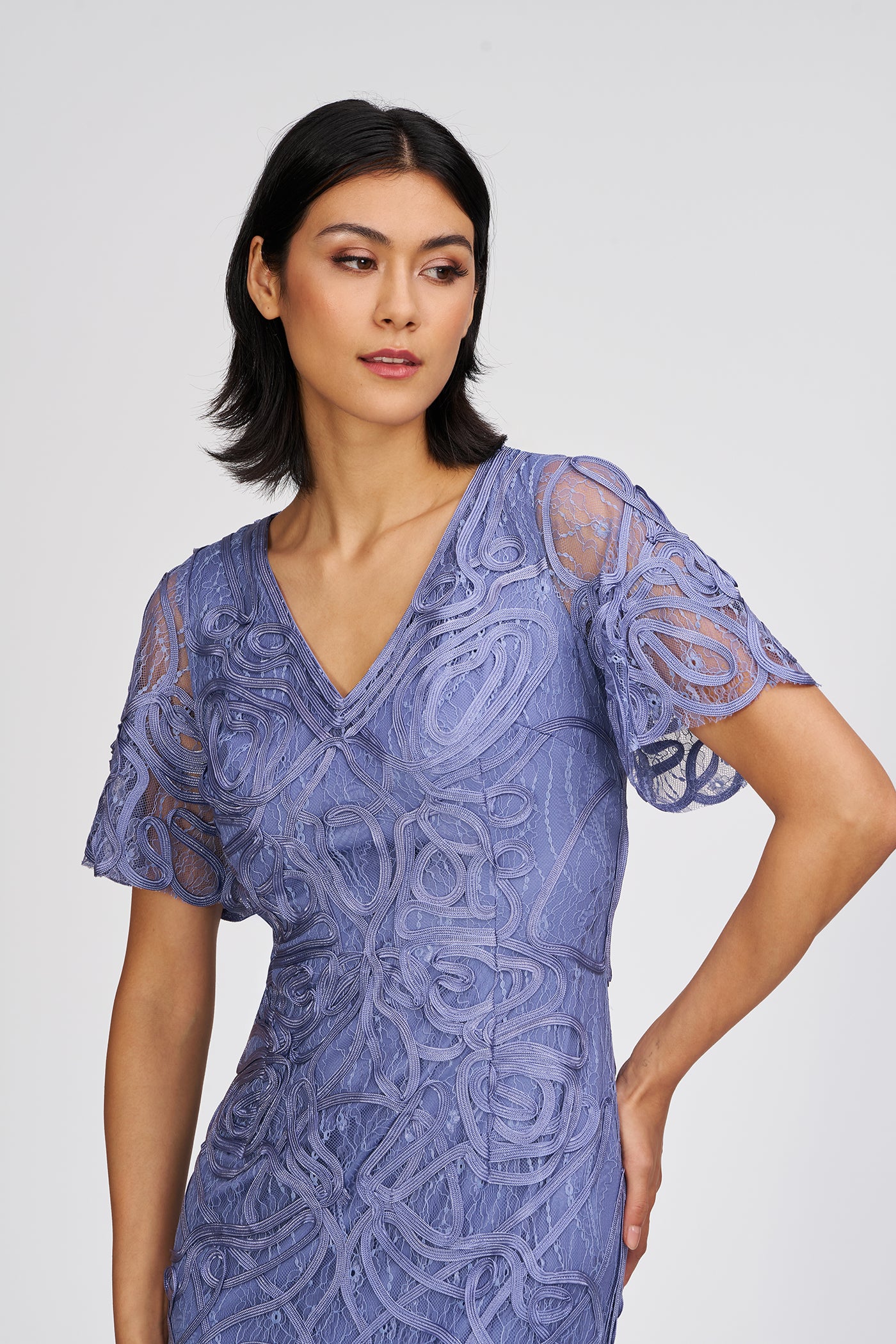 Camila Soutache Tea Cocktail - 8 / Denim Camila Soutache Tea Cocktail - 8 / Denim
