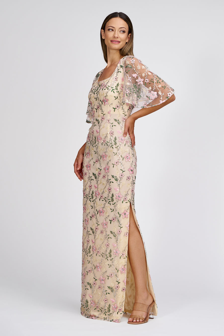 Hannah Flutter Sleeve Gown