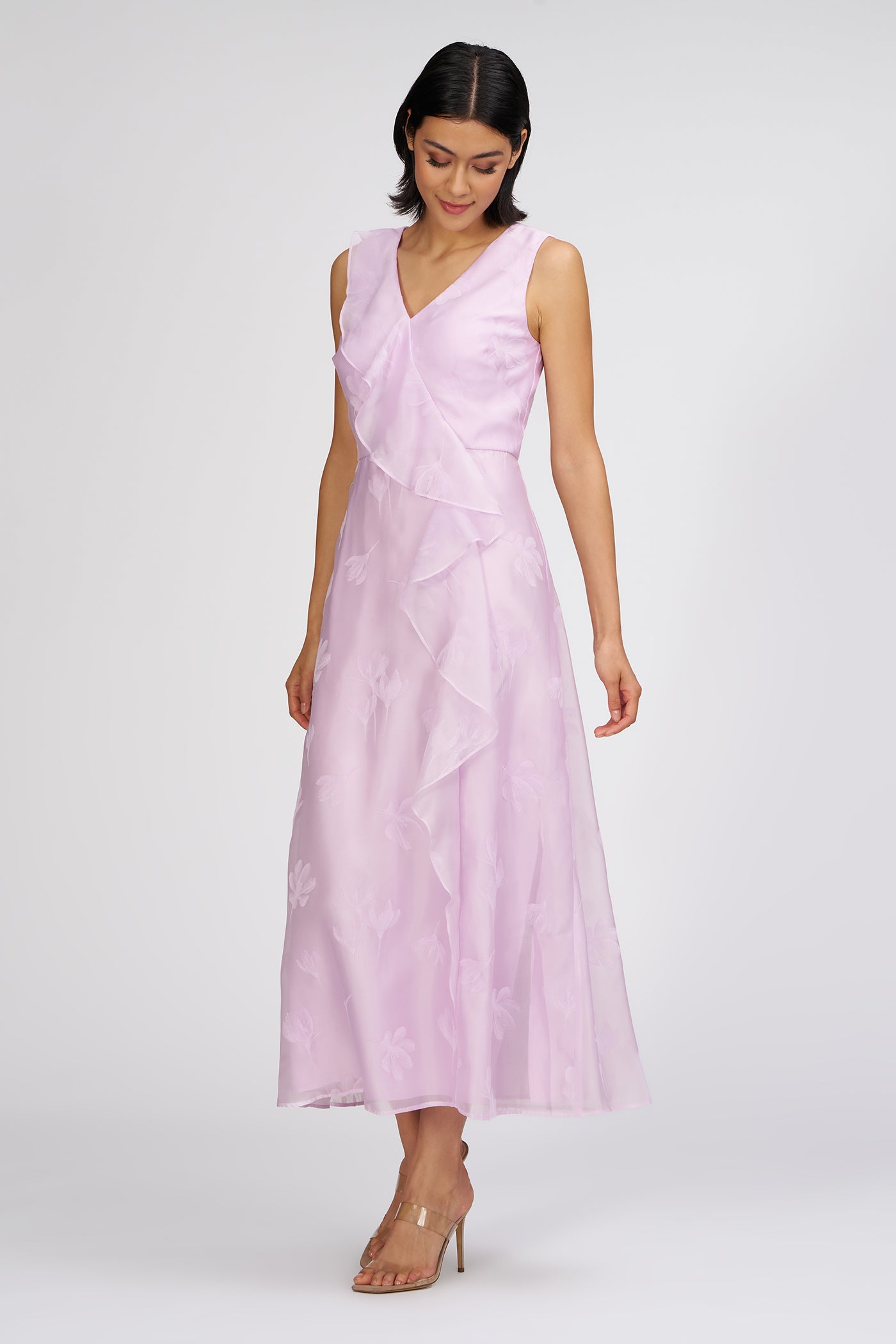 Geneva Cascade Tea Length Dress