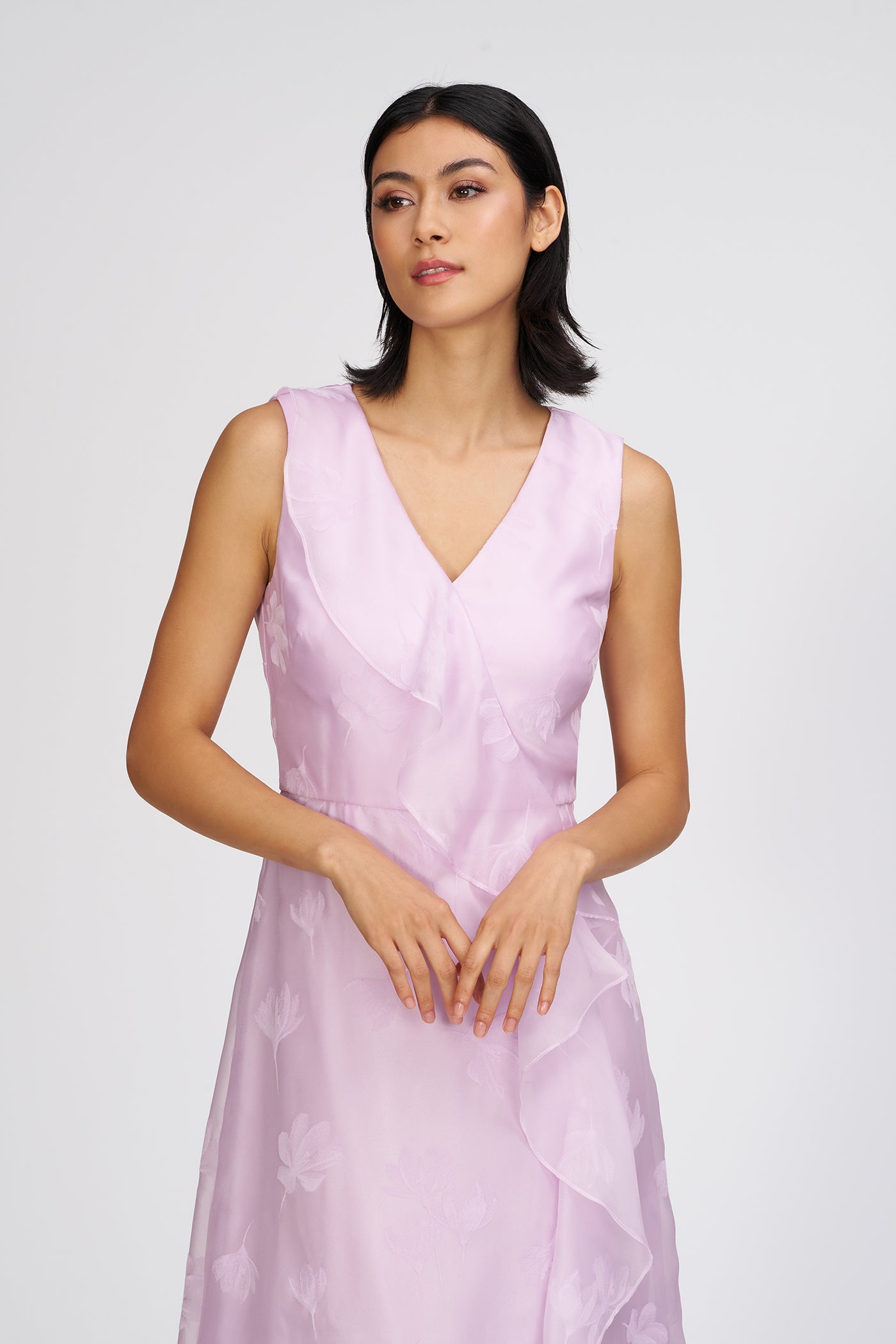Geneva Cascade Tea Length Dress
