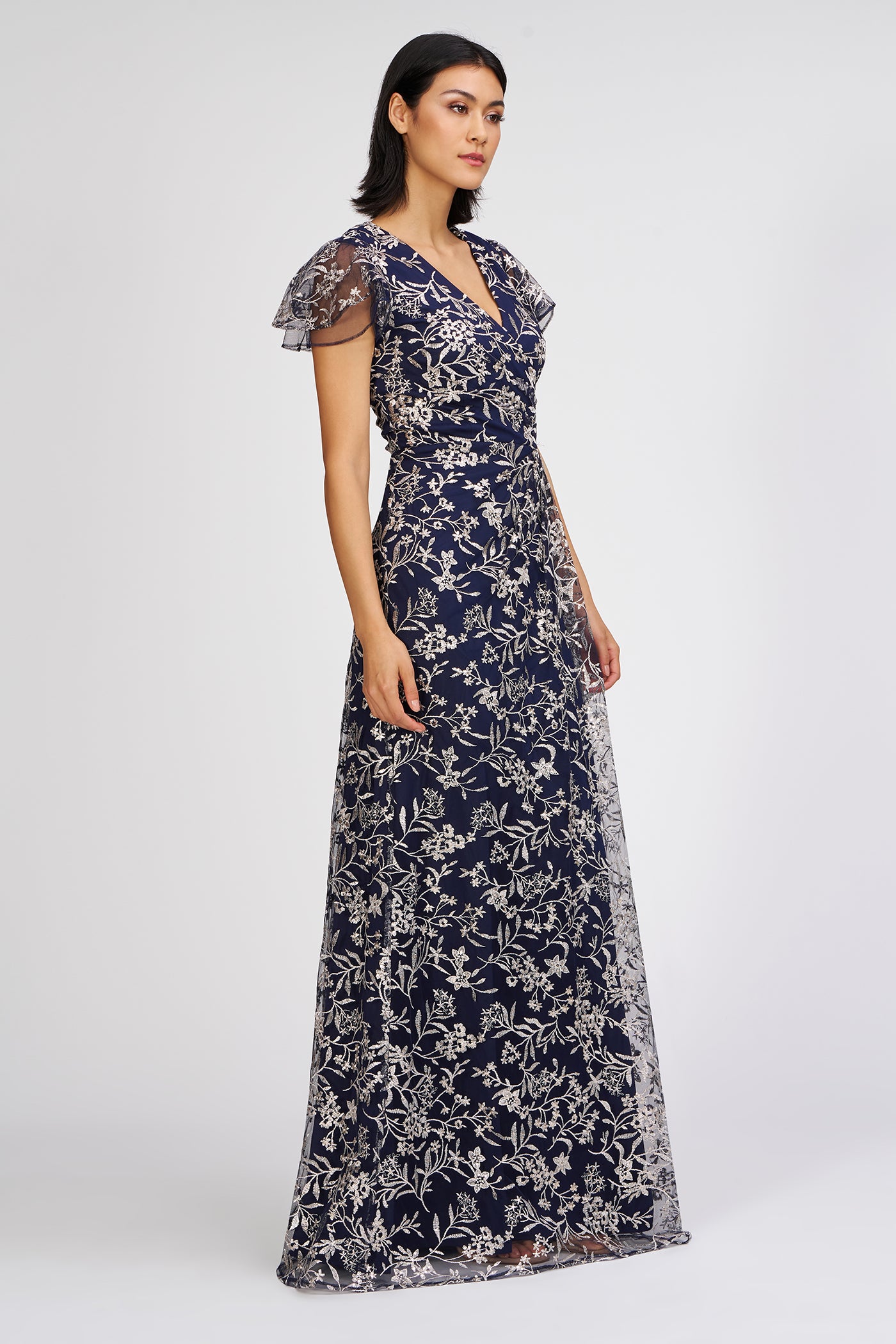Skylar Flutter Sleeve Gown JS Collections Skylar Flutter Sleeve Gown JS Collections