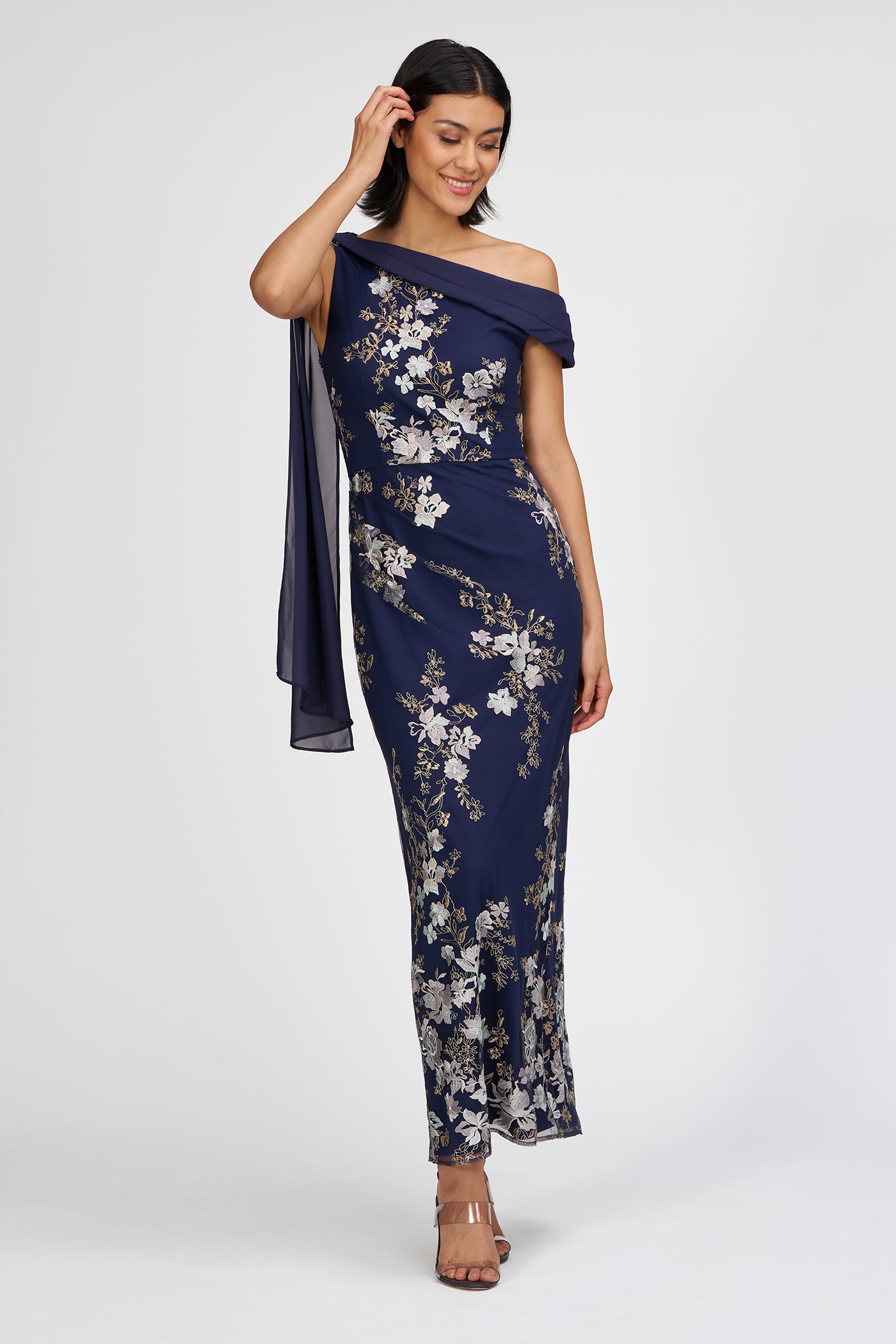 Elisa Scarf Ankle Gown